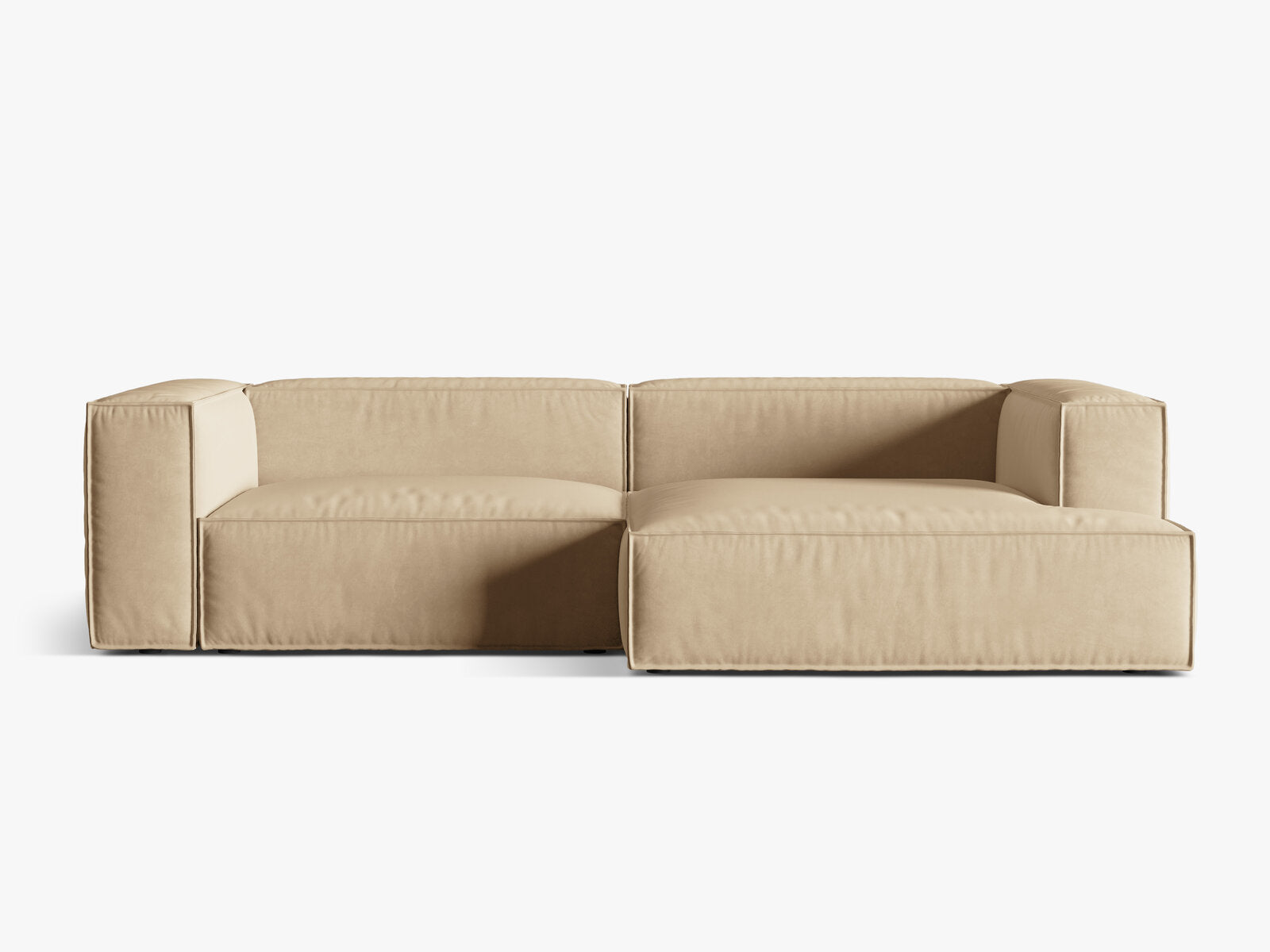 Micadoni Ecksofa Nuria 4-Sitzer Rechts Samt Nude