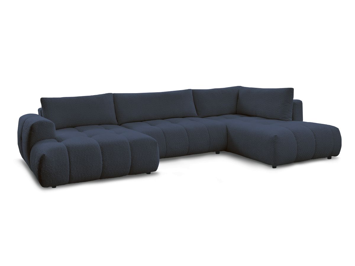 Bobochic Fuji Wohnlandschaft Bouclé-Stoff Dunkelblau Ecke links