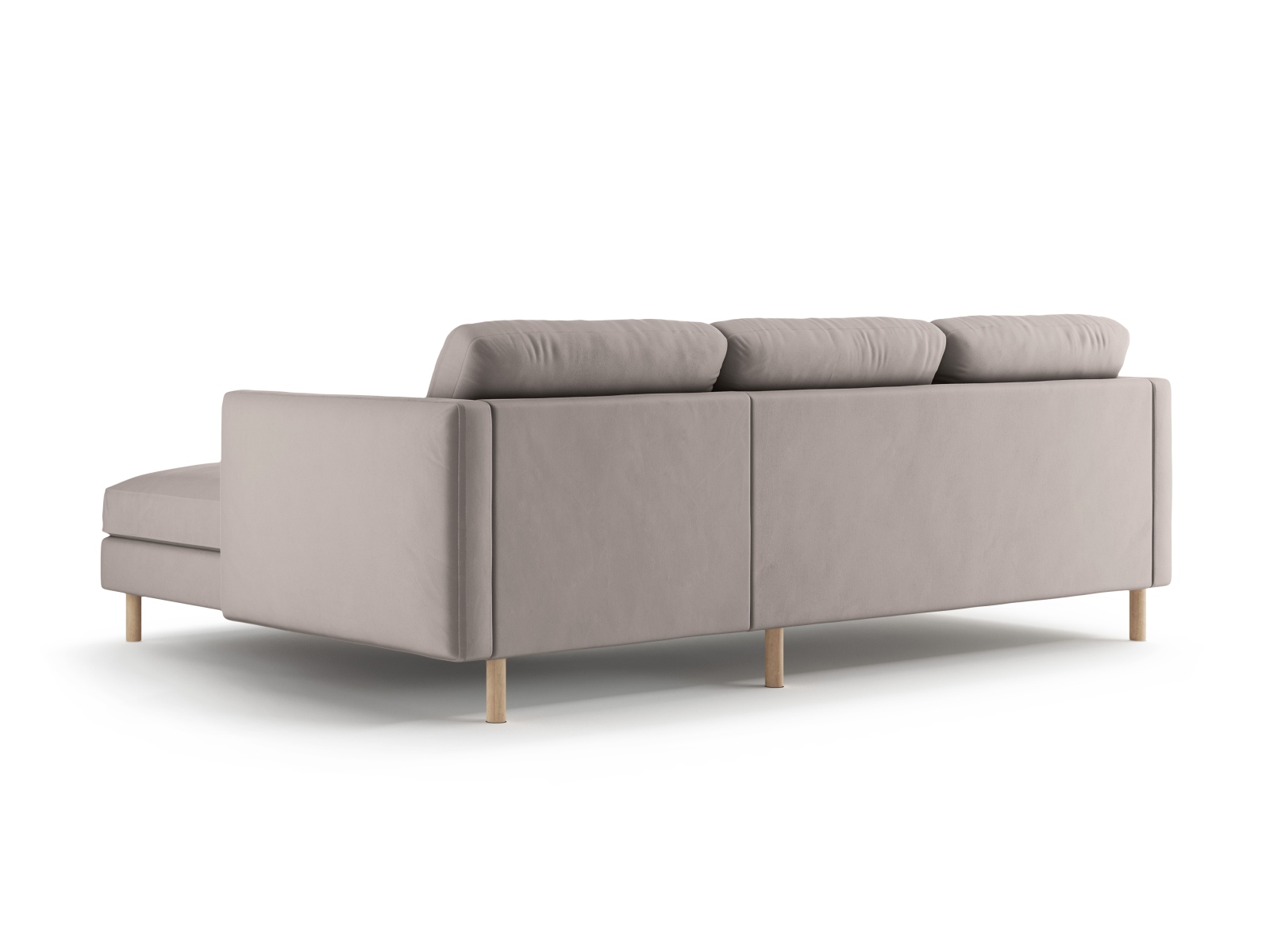 Micadoni Ecksofa Eden Groß 3-Sitzer Rechts Samt Warmes Grau