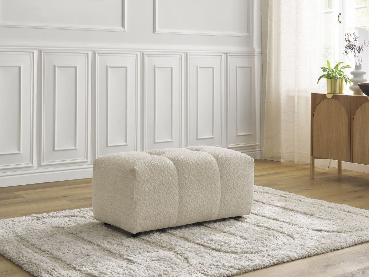 Bobochic Roxelane Pouf Bouclé-Stoff Beige