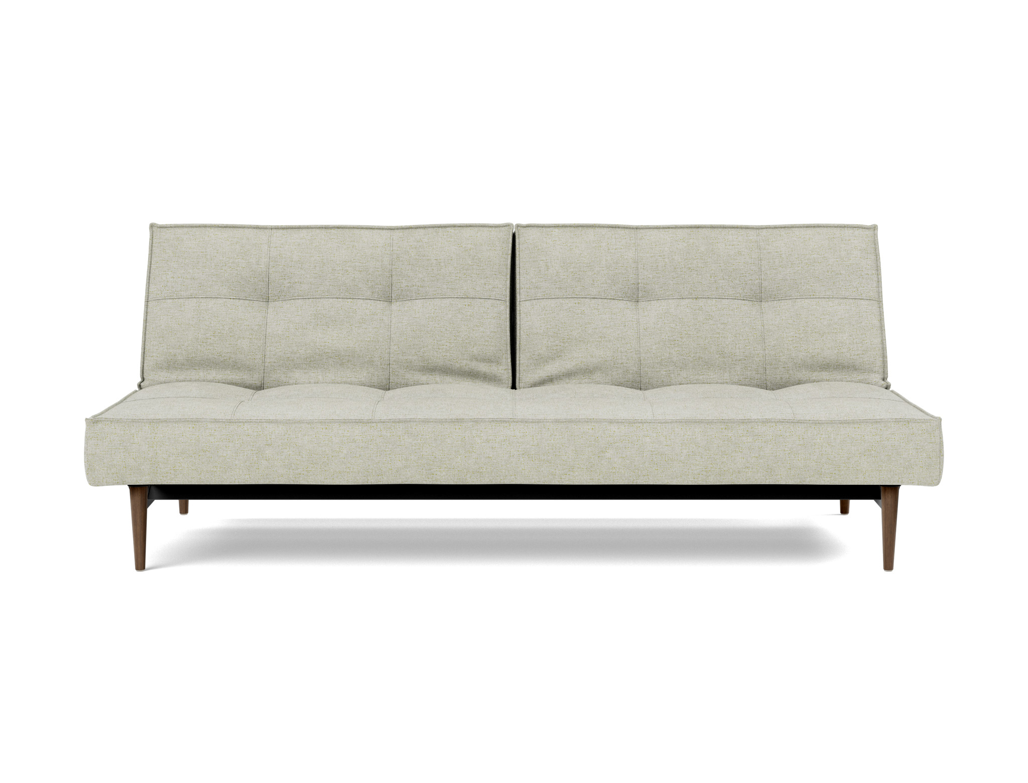 Schlafsofa Splitback Flachgewebe Avella 280-Sand Beine Styletto Eiche dunkel