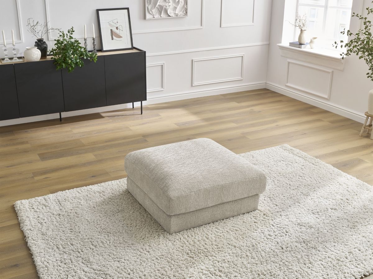 Bobochic Leonard Pouf Strukturstoff Beige
