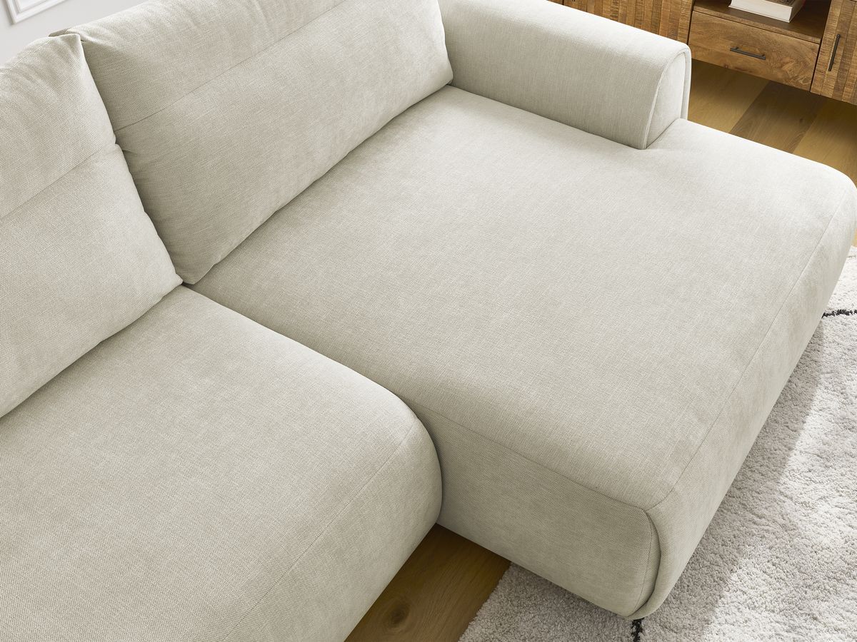 Bobochic Aden Ecksofa 386 × 152 cm Stoff Beige Ecke rechts
