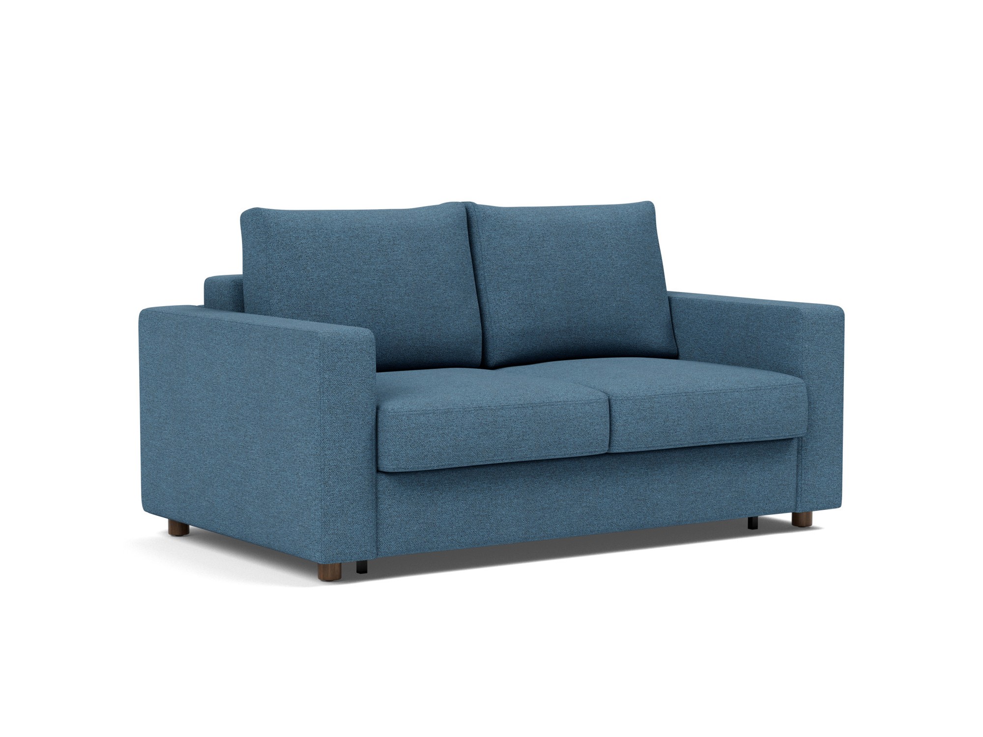Schlafsofa Neah mit Standard-Armlehnen 140 Strukturierter Stoff Weda 302-Weda-Blue