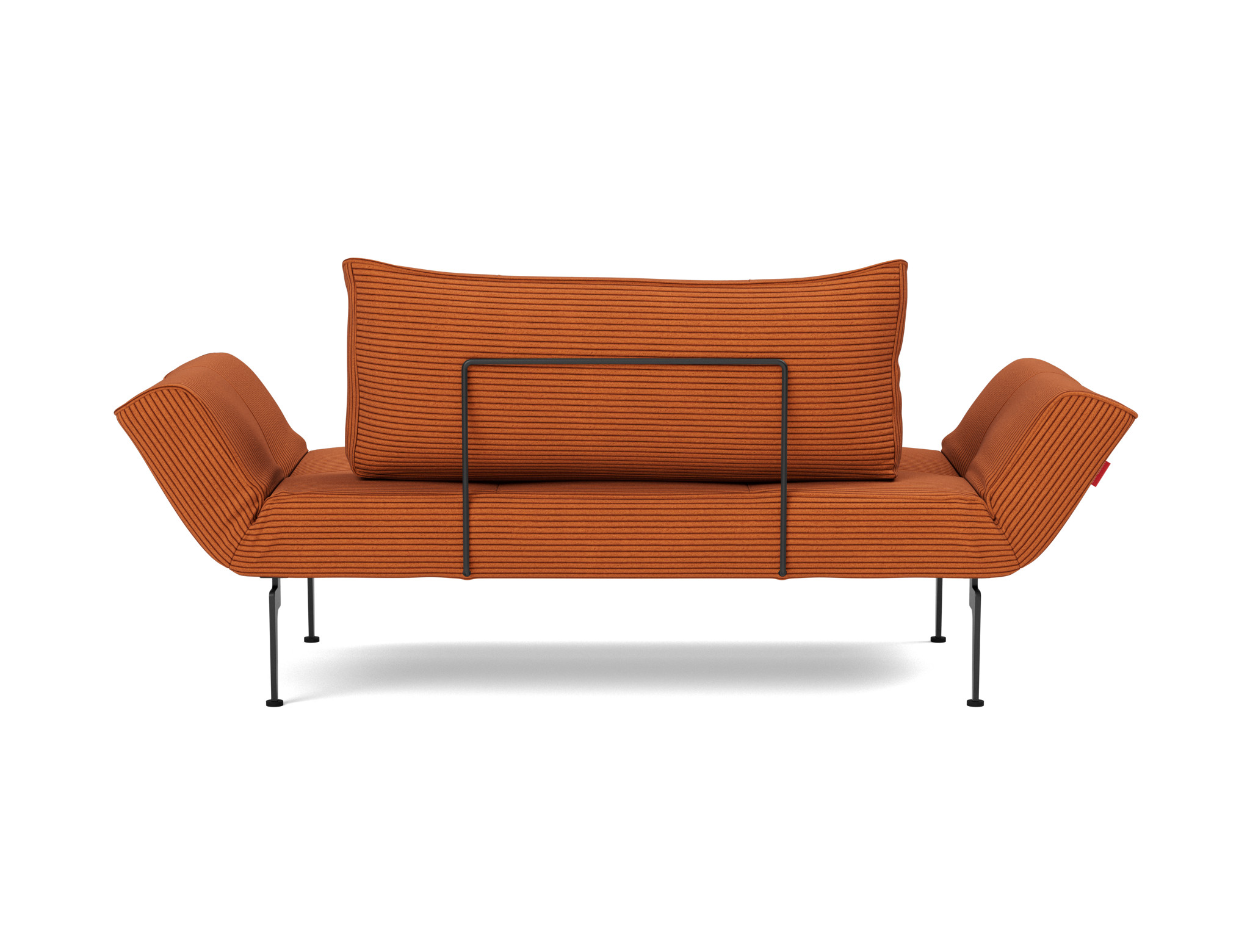 Tagesbett Zeal Kord Corduroy 595-Burnt-Orange Beine Laser schwarz