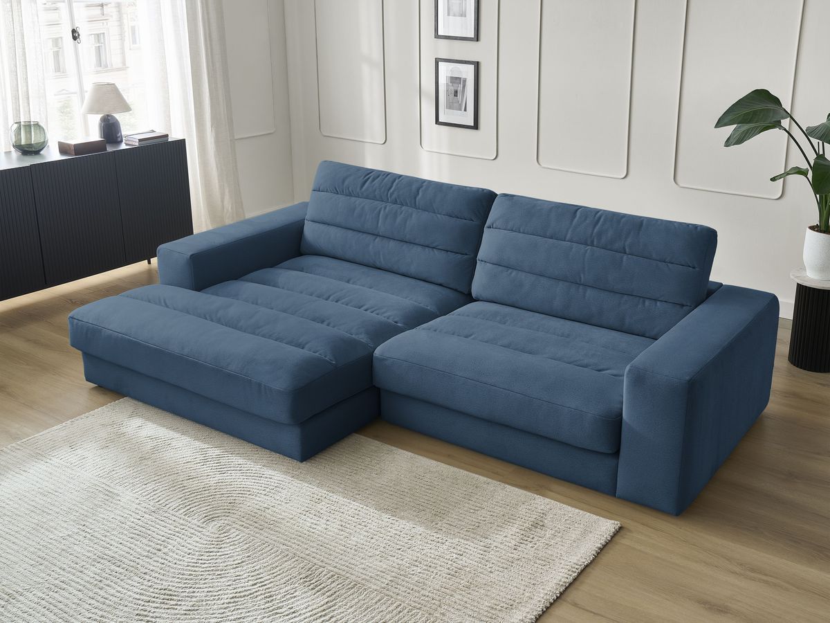 Bobochic Sierra Ecksofa Samt Dunkelblau Ecke links
