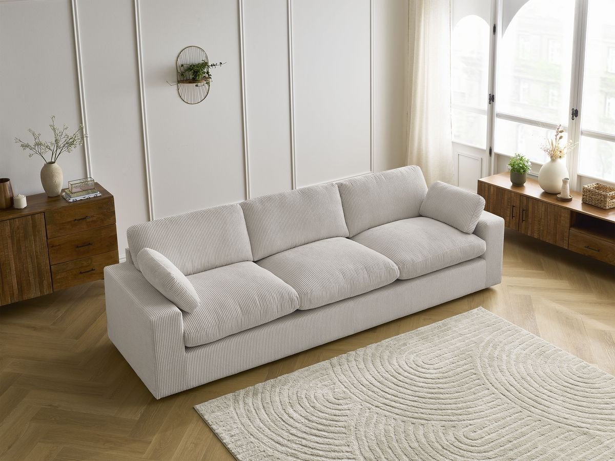 Bobochic Belair Sofa 4-Sitzer Cordsamt Beige