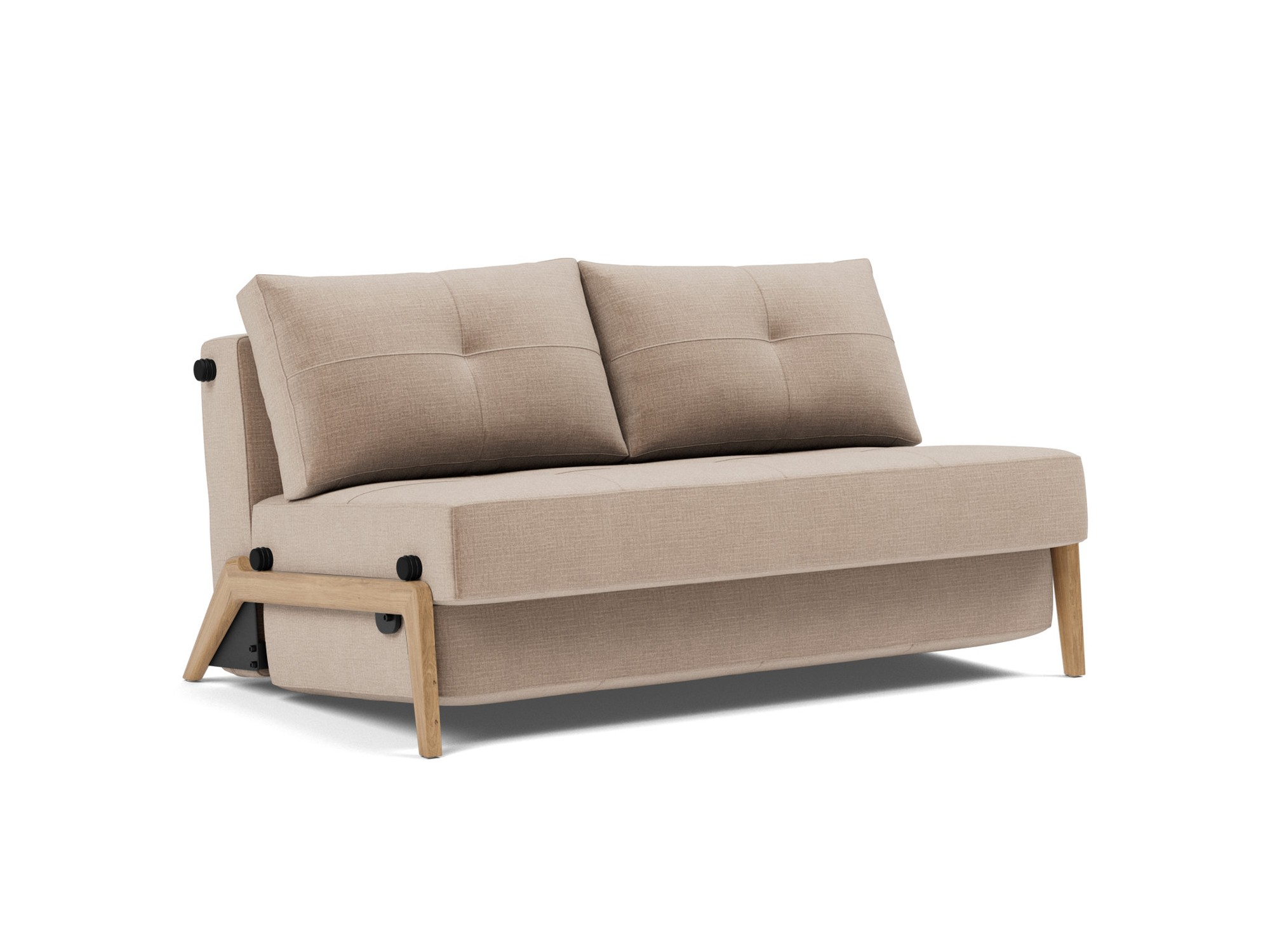 Schlafsofa Cubed 140 Chenille Esina 417-Mocha Beine Eiche