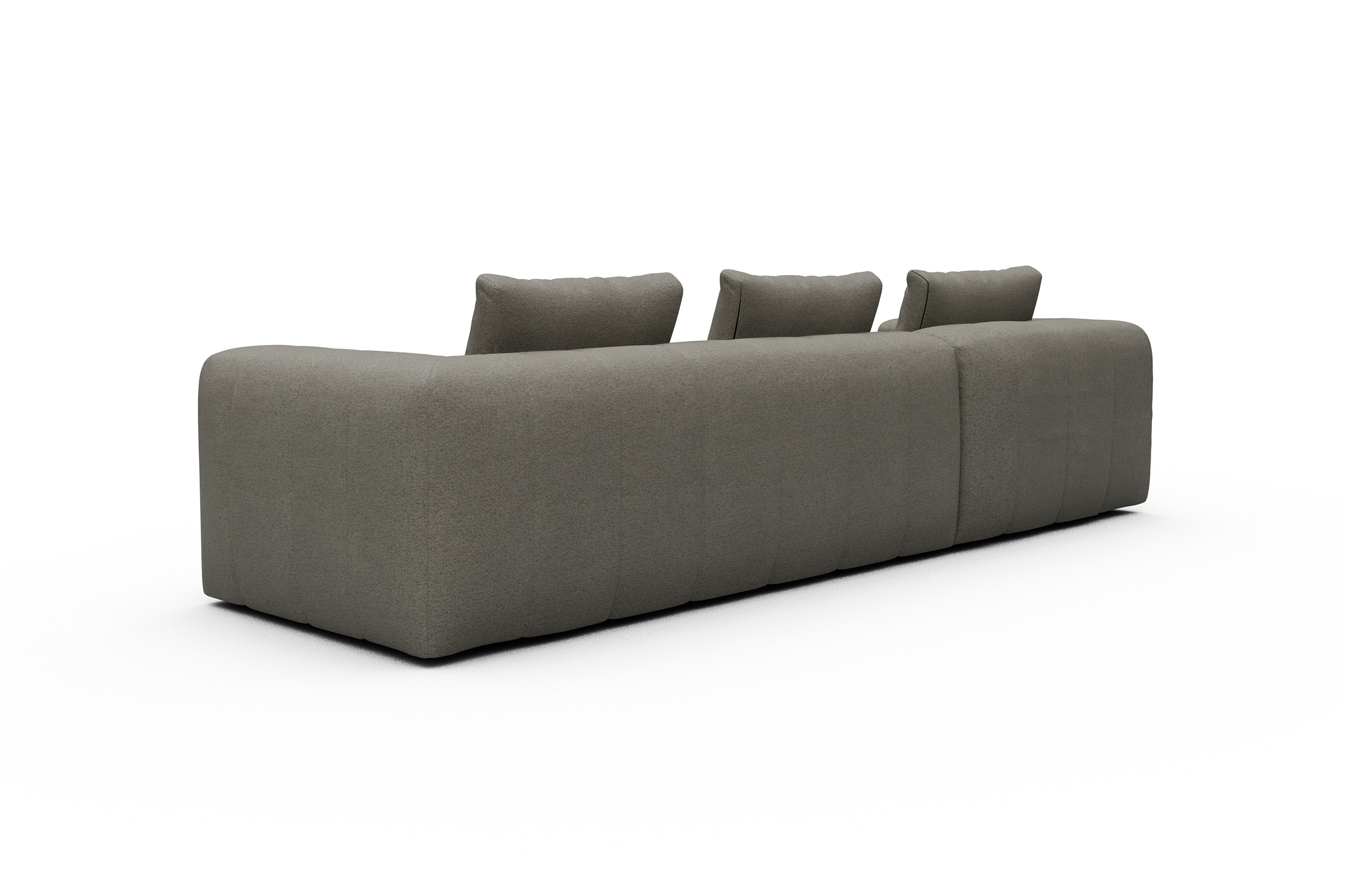 Ecksofa Hugo 2,5-Sitzer Armlehne rechts mit Chaiselongue Denari-Warm-Grey
