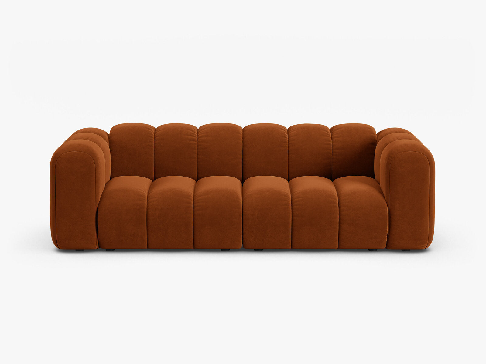 Micadoni Sofa Lupine 3-Sitzer Samt Salvador Terrakotta