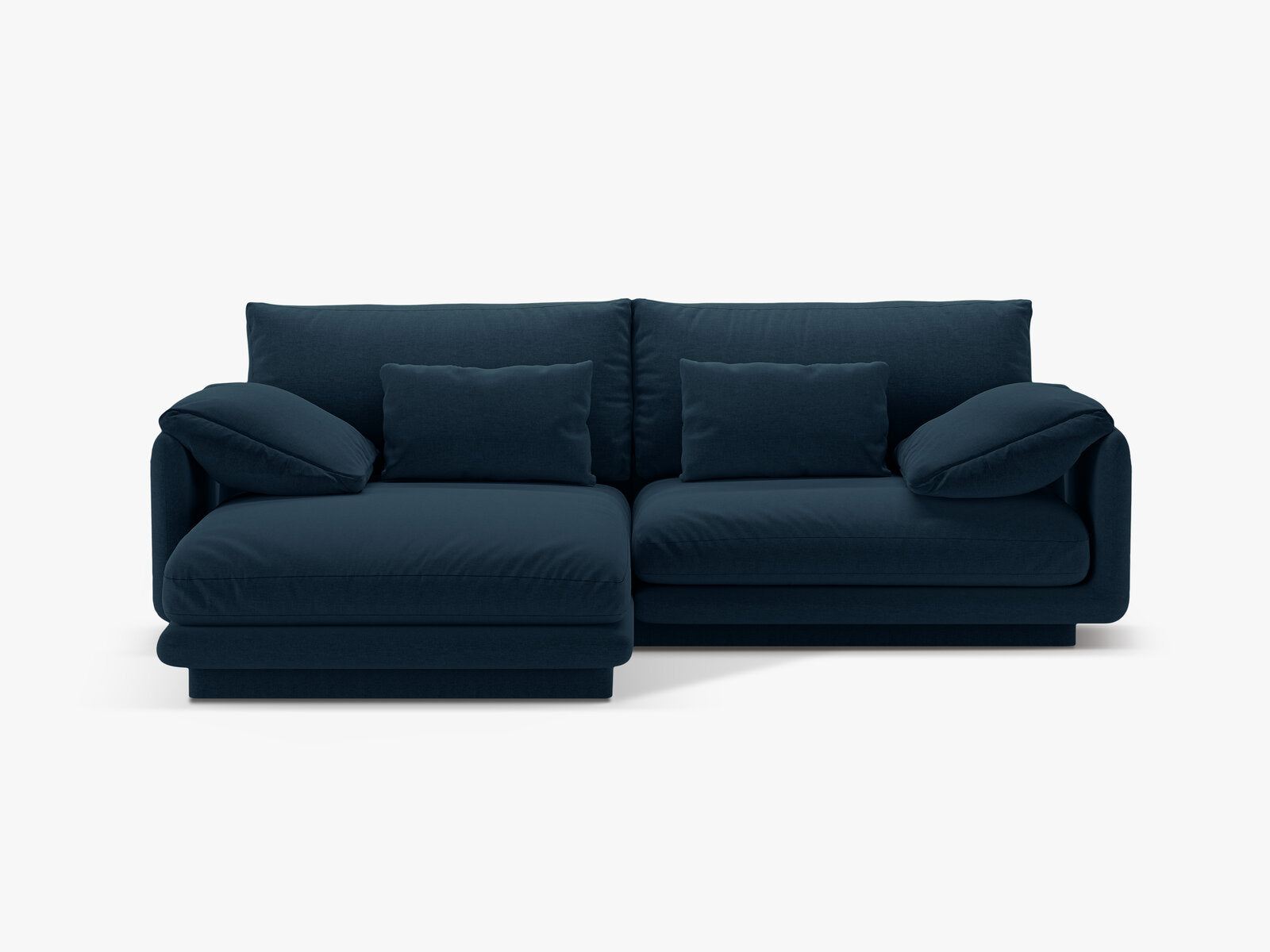 Micadoni Ecksofa Torino 3-Sitzer Links Strukturierter Stoff Marineblau