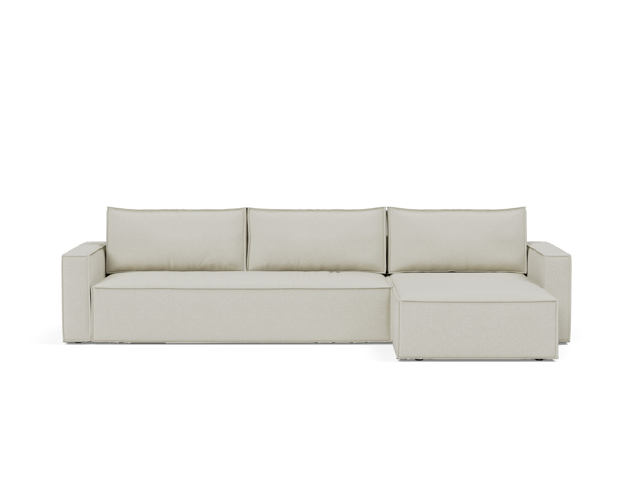Schlafsofa Newilla mit Chaiselongue Flachgewebe Mixed Dance 527-Natural