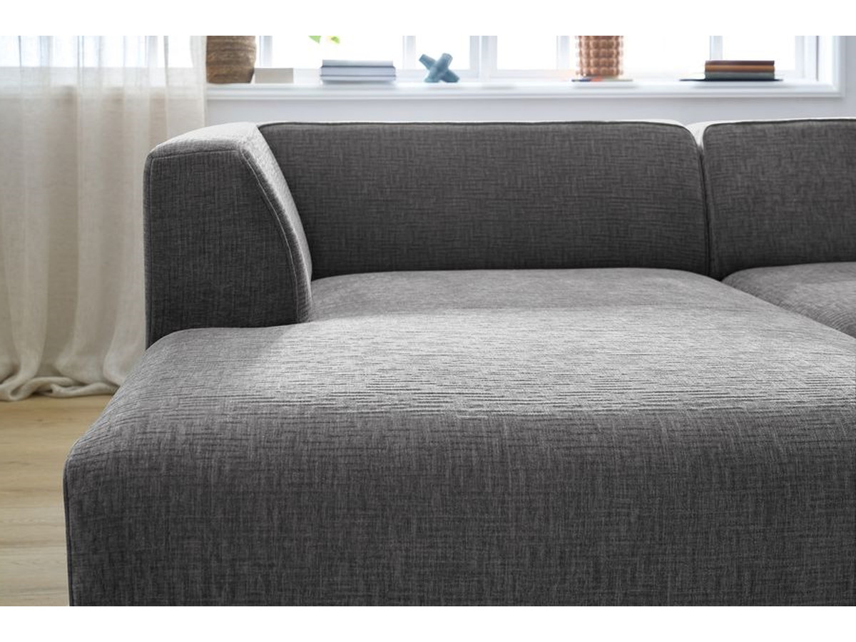 Bobochic Megeve Ecksofa Strukturstoff Dunkelgrau Ecke links