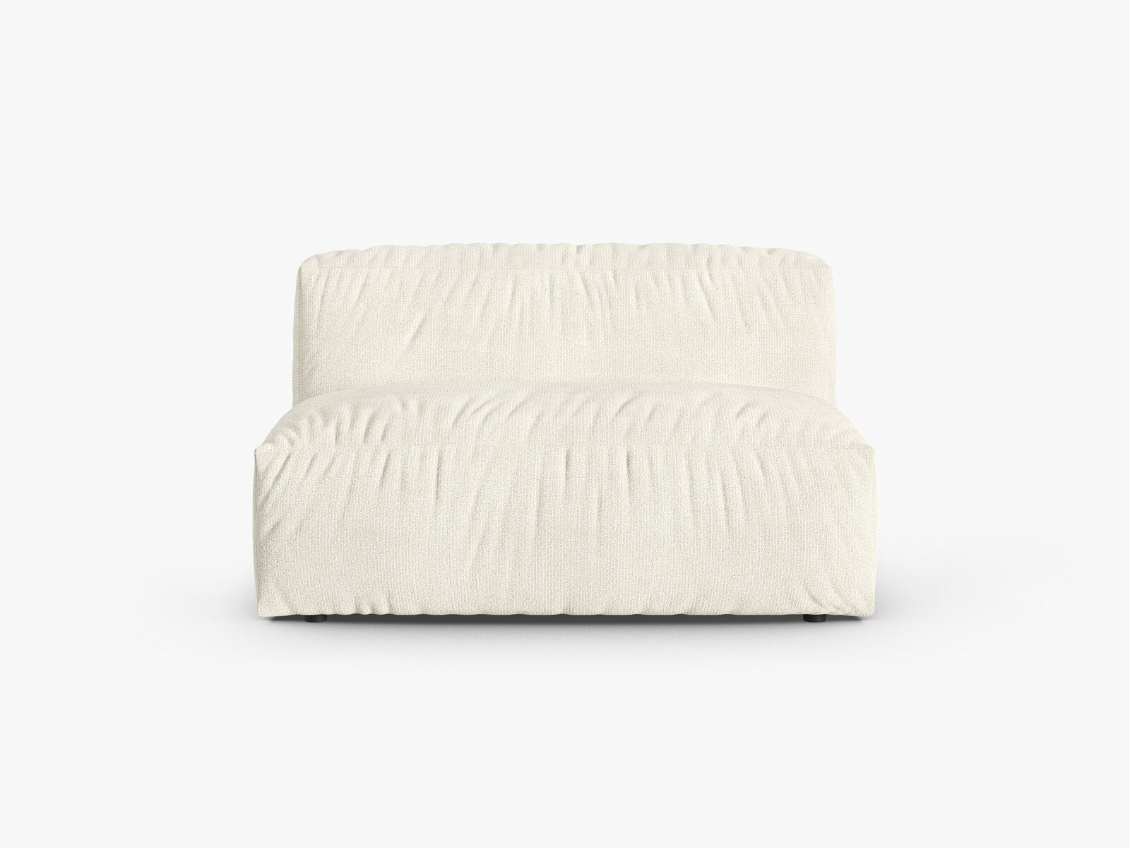 Micadoni Mittelmodul Martina 1-Sitzer Groß 90cm Sitztiefe Boucle Monet Elfenbein