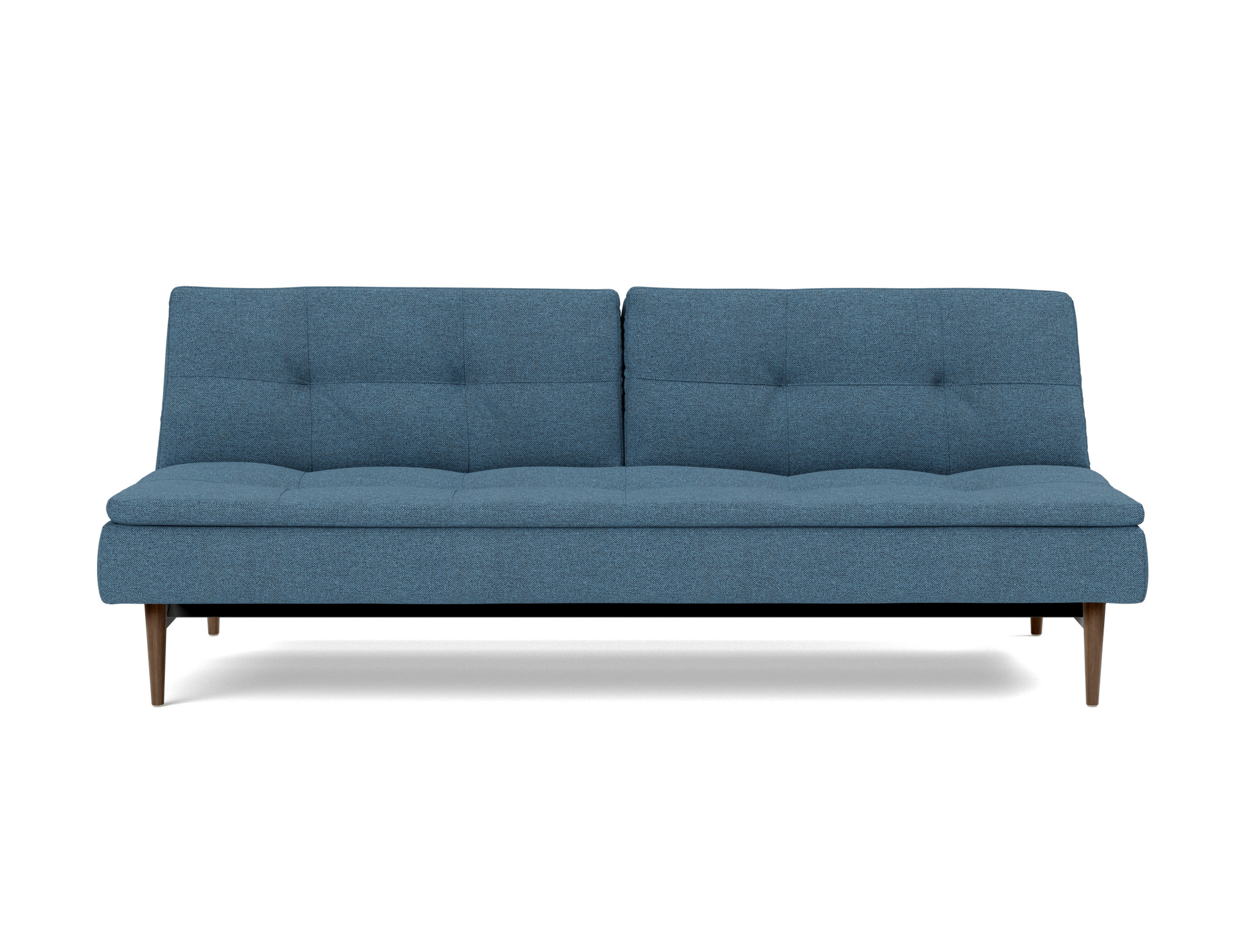 Schlafsofa Dublexo Strukturierter Stoff Weda 302-Weda-Blue Beine Styletto Eiche dunkel