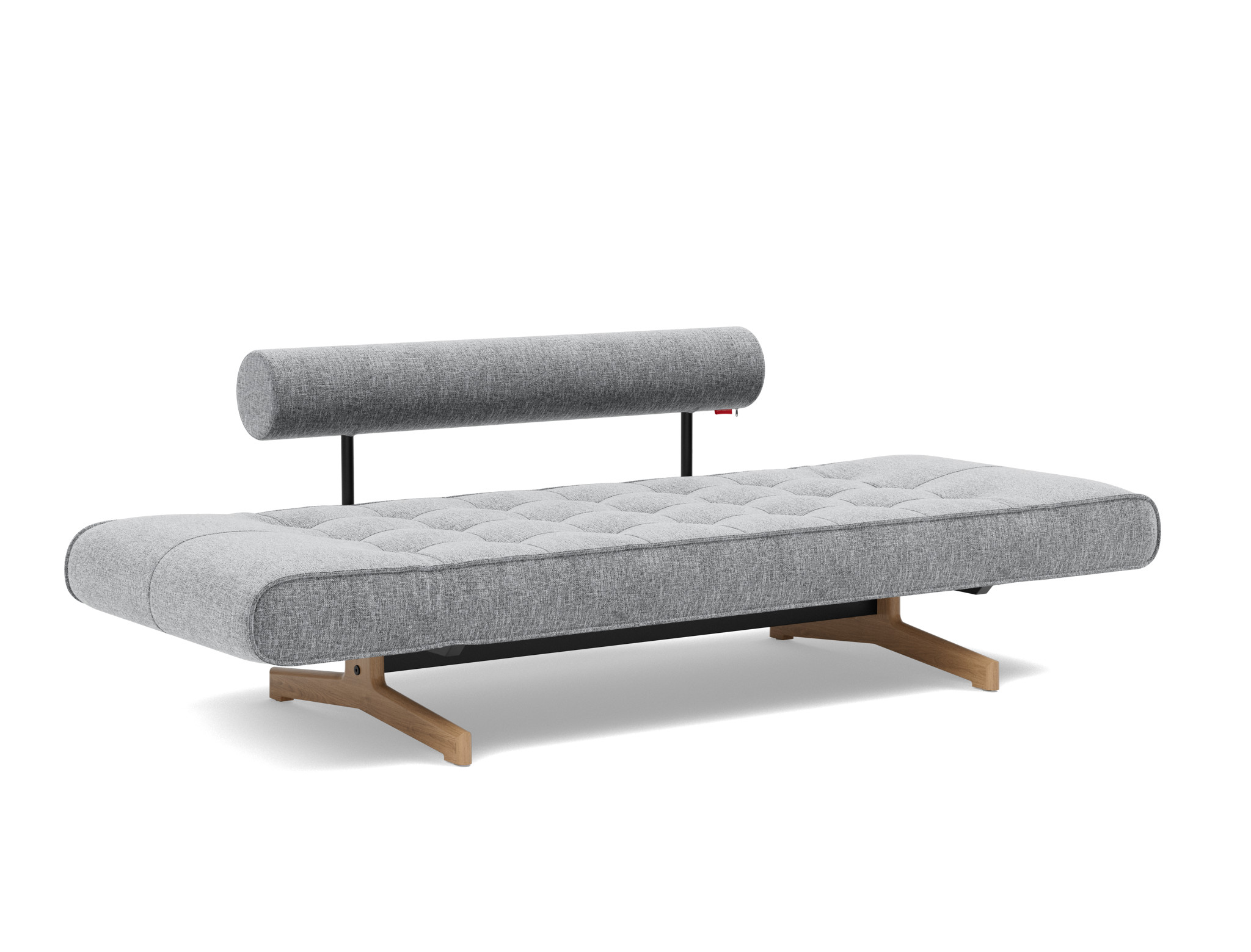 Tagesbett Ghia Strukturierter Stoff Twist 565-Granite Beine Eiche