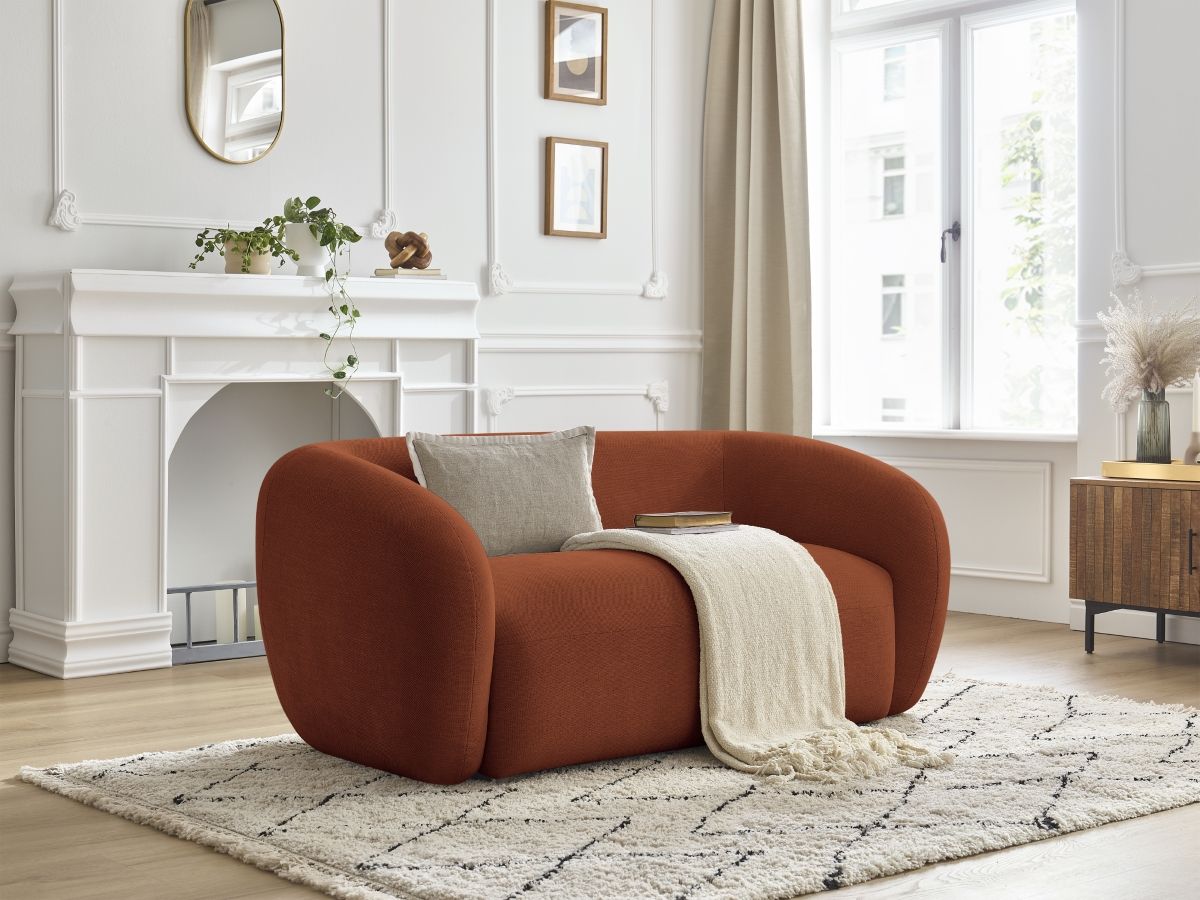 Bobochic Celine Sofa 2-Sitzer Stoff Orange
