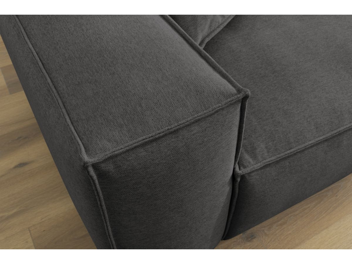 Bobochic Boheme Ecksofa, 2 Kissen Melange-Stoff Dunkelgrau