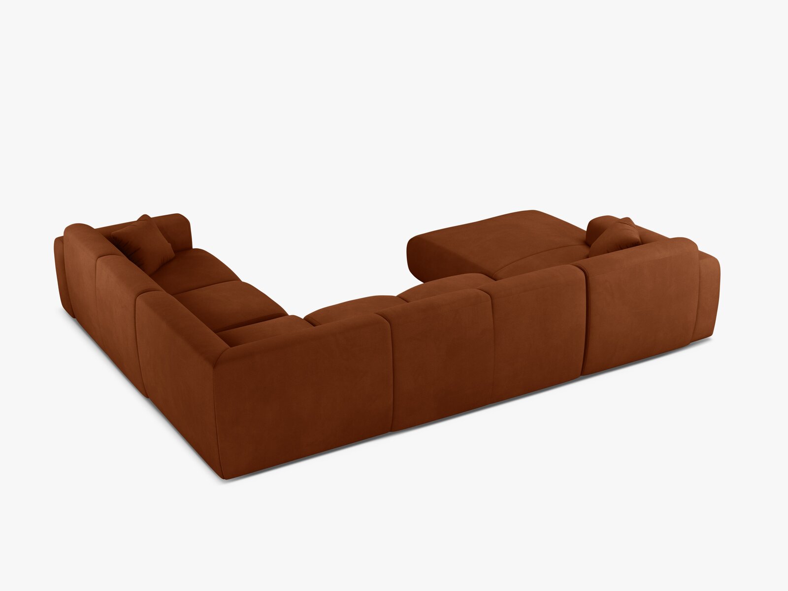 Micadoni Molino Panoramasofa 6-Sitzer Rechts Chenille Rebel Orange