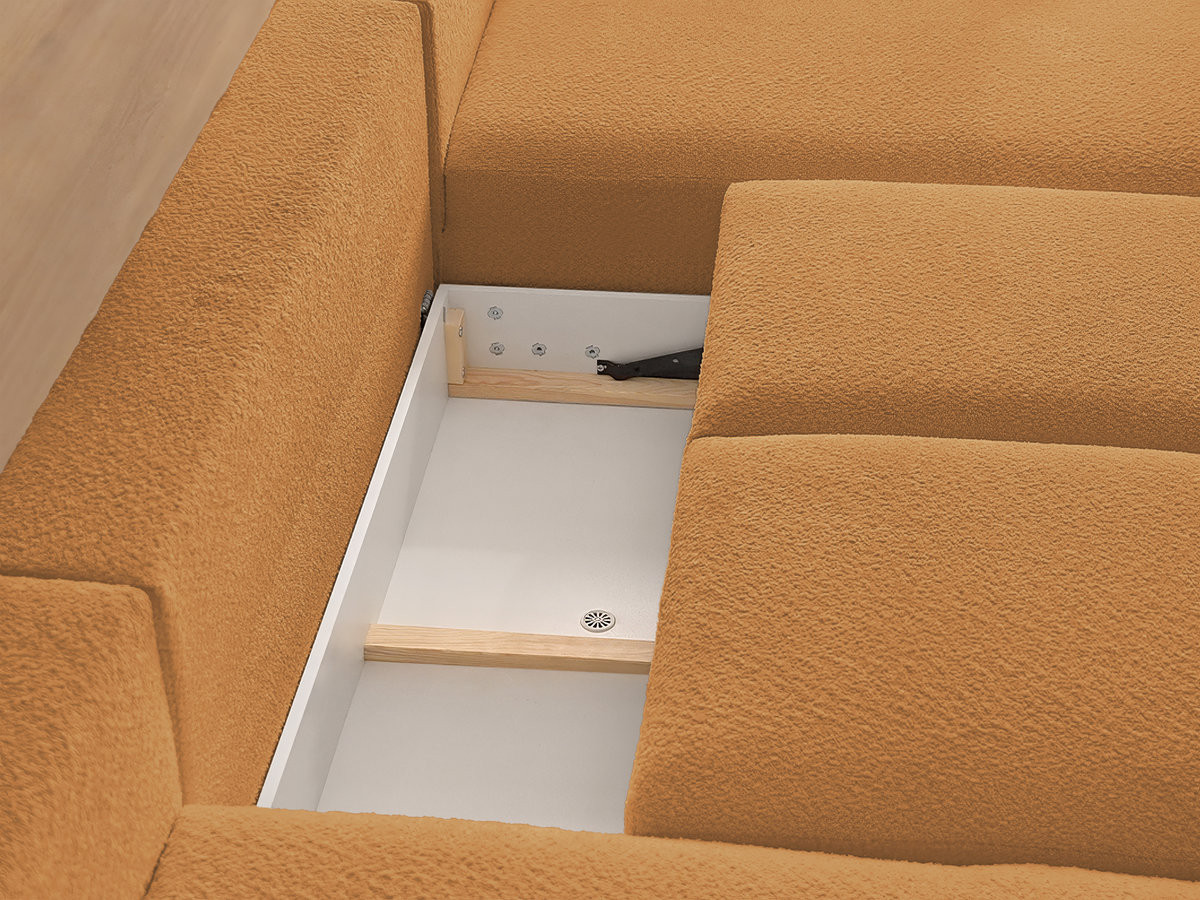 Bobochic Montaigne Wohnlandschaft Bouclé-Stoff Gelb Ecke links