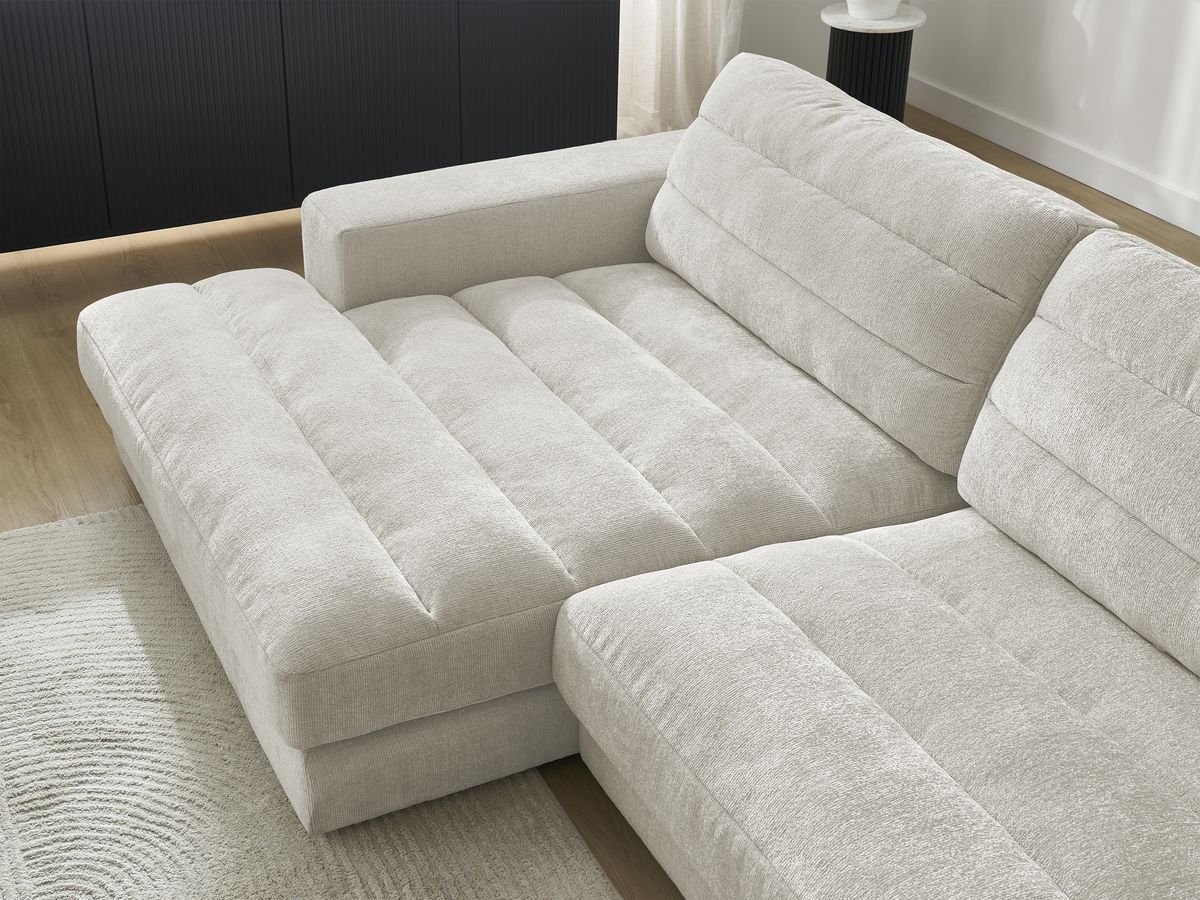 Bobochic Sierra Ecksofa Strukturstoff Beige Ecke links