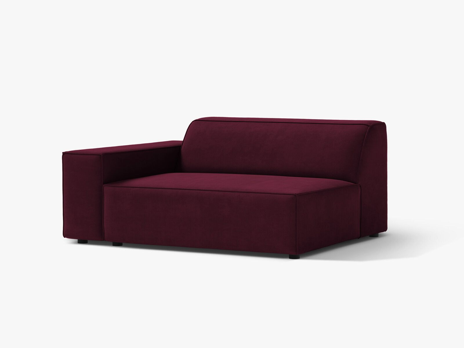 Micadoni Jodie Sofamodul XL Links Samt Venus Burgundfarben