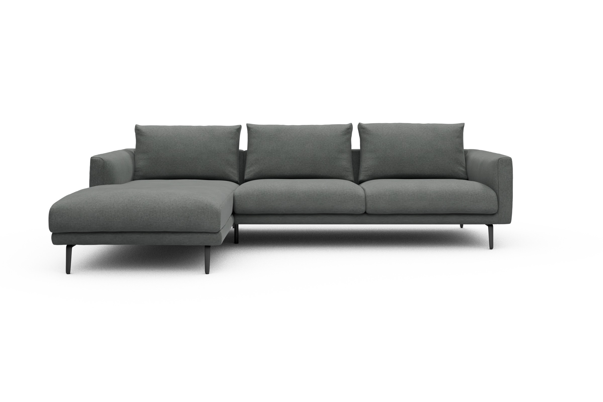 Skandi Home Ecksofa Karl Chaiselongue links mit 2,5-Sitzer Satya-Steel moebelfaktor