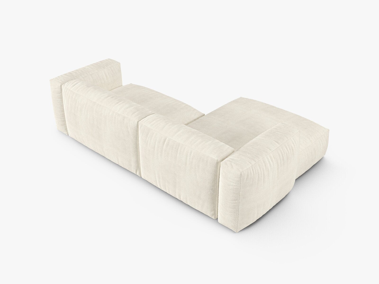 Micadoni Ecksofa Martina 2-Sitzer 90cm Sitztiefe Links Boucle Monet Elfenbein