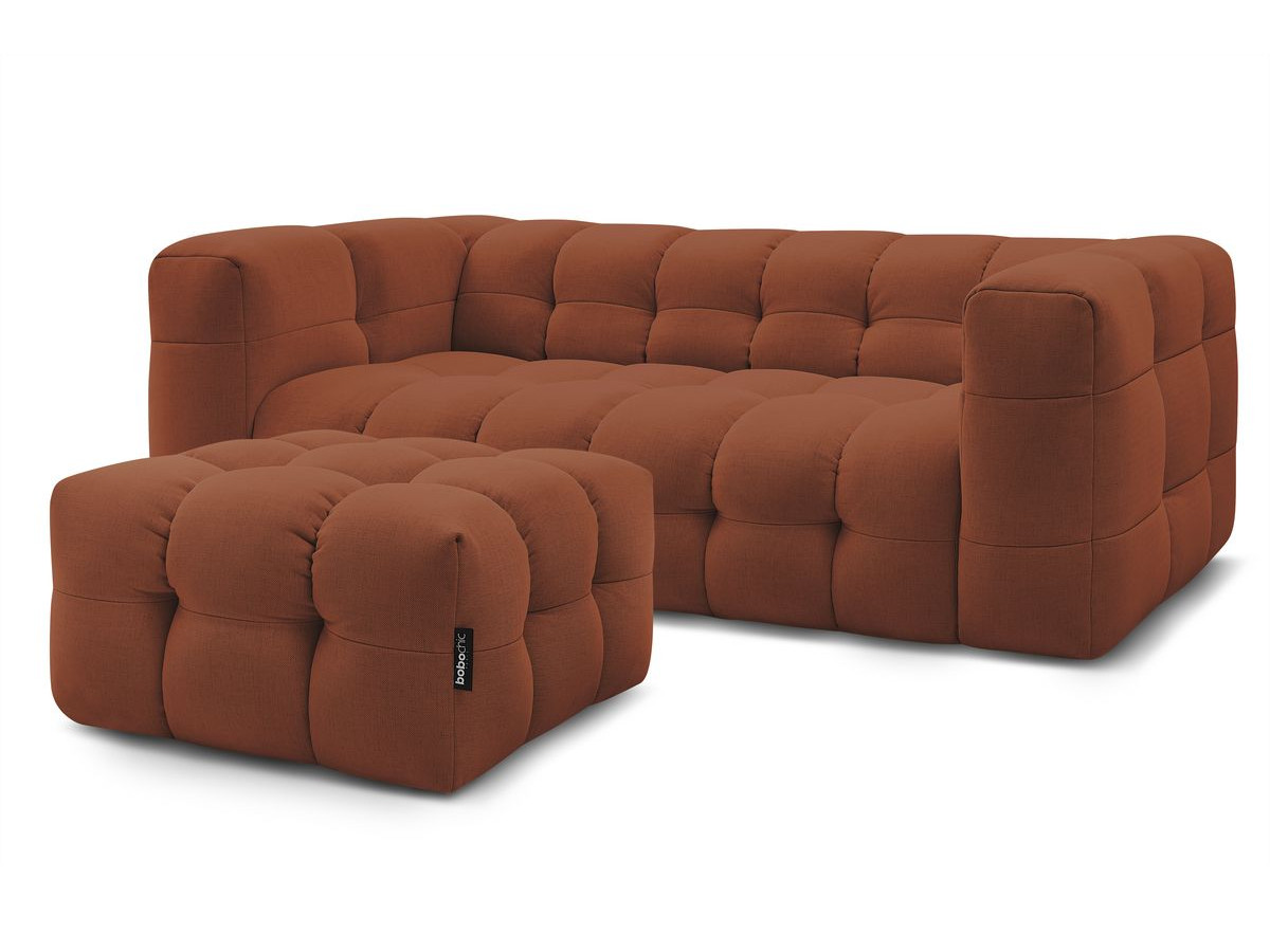 Bobochic Cloud Sofa 4-Sitzer mit Pouf Stoff Orange