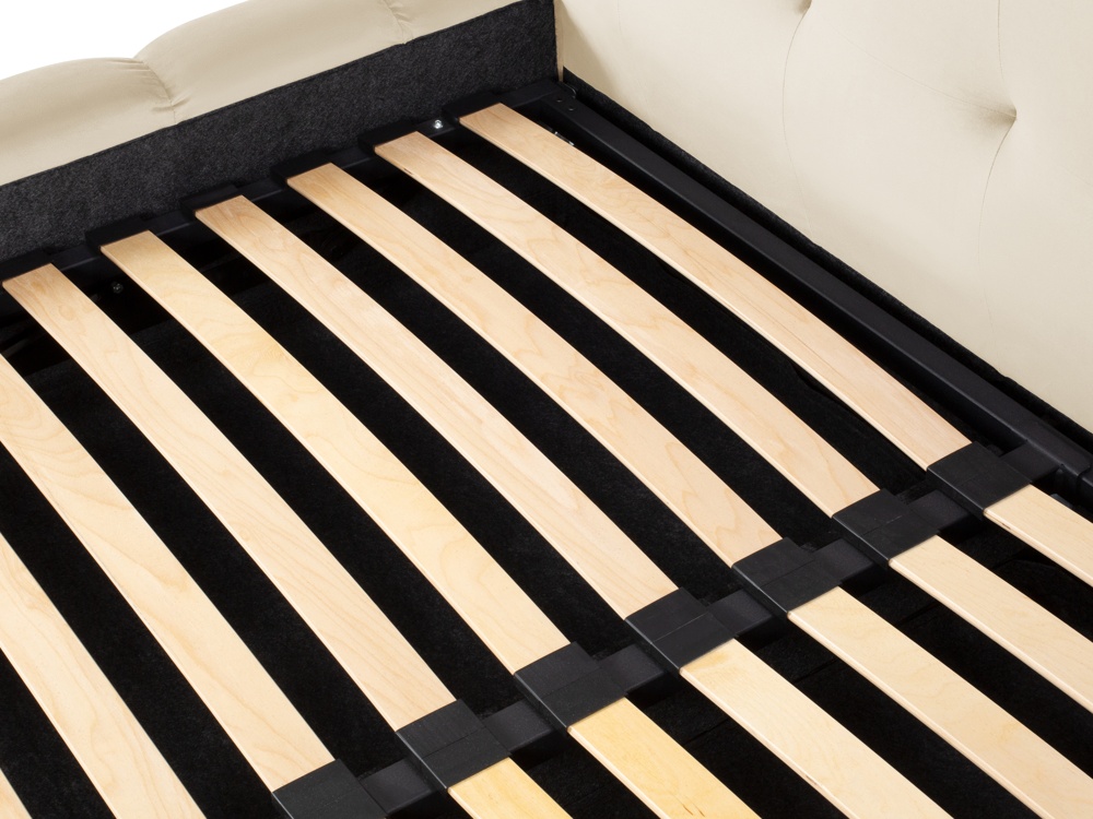 Cosmopolitan Design Stauraumbett mit doppeltem Kopfteil Bali 140x200 Samt Bluvel Helles Beige