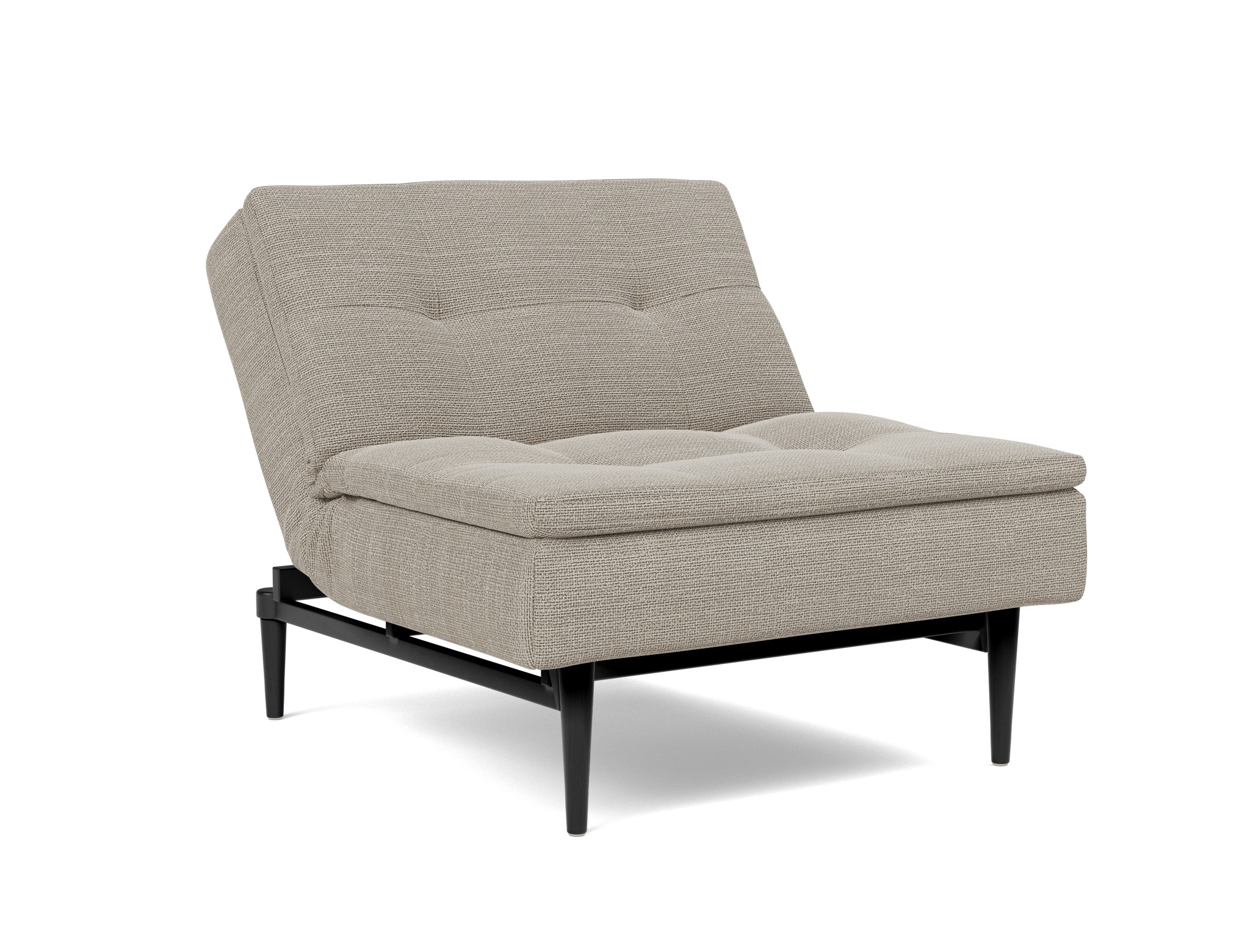 Sessel Dublexo Strukturierter Stoff Kenya 579-Gravel Beine Styletto Eiche schwarz