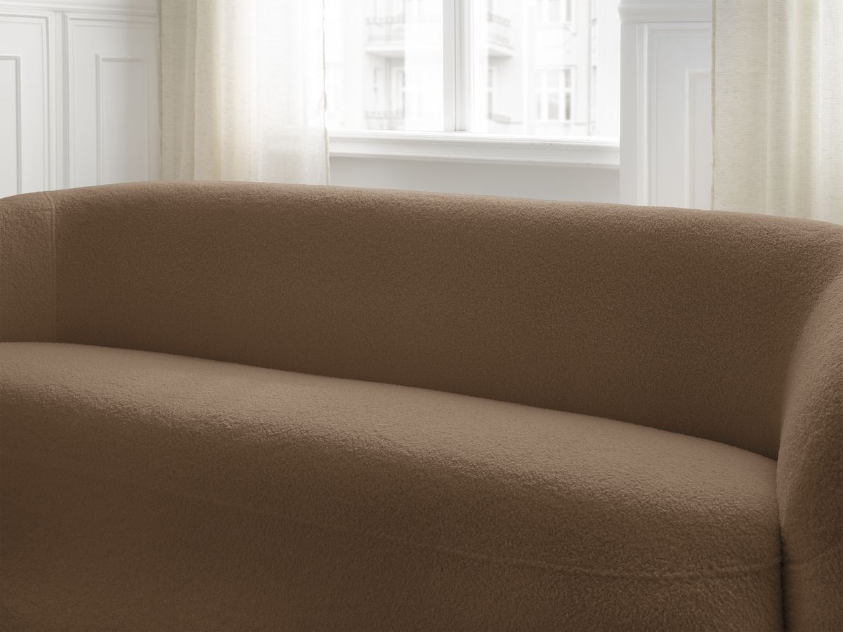 Bobochic Elina Sofa 3-Sitzer Bouclé-Stoff Braun