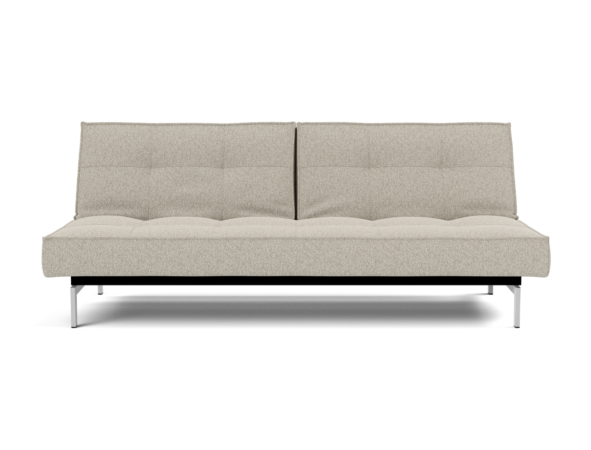 Schlafsofa Splitback Boucle Skandi 539-Beige Beine Chrom