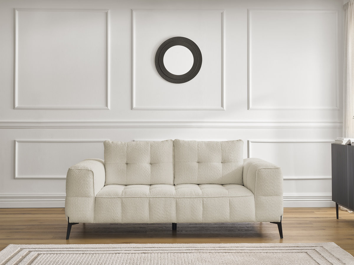 Bobochic Anis Sofa 2-Sitzer Bouclé-Stoff Beige