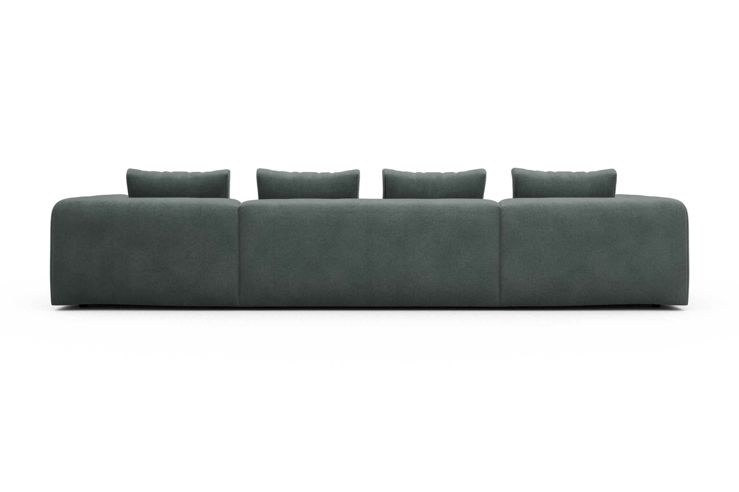 Wohnlandschaft Fred mit 2-Sitzer und Chaiselongue beidseitig Smooth-Silver-Grey
