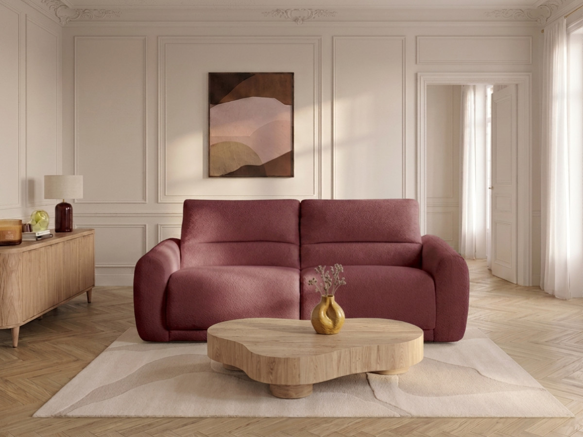 Bobochic Minorque Schlafsofa 2,5-Sitzer Chenille Rot, Liegefläche 140 × 200 cm