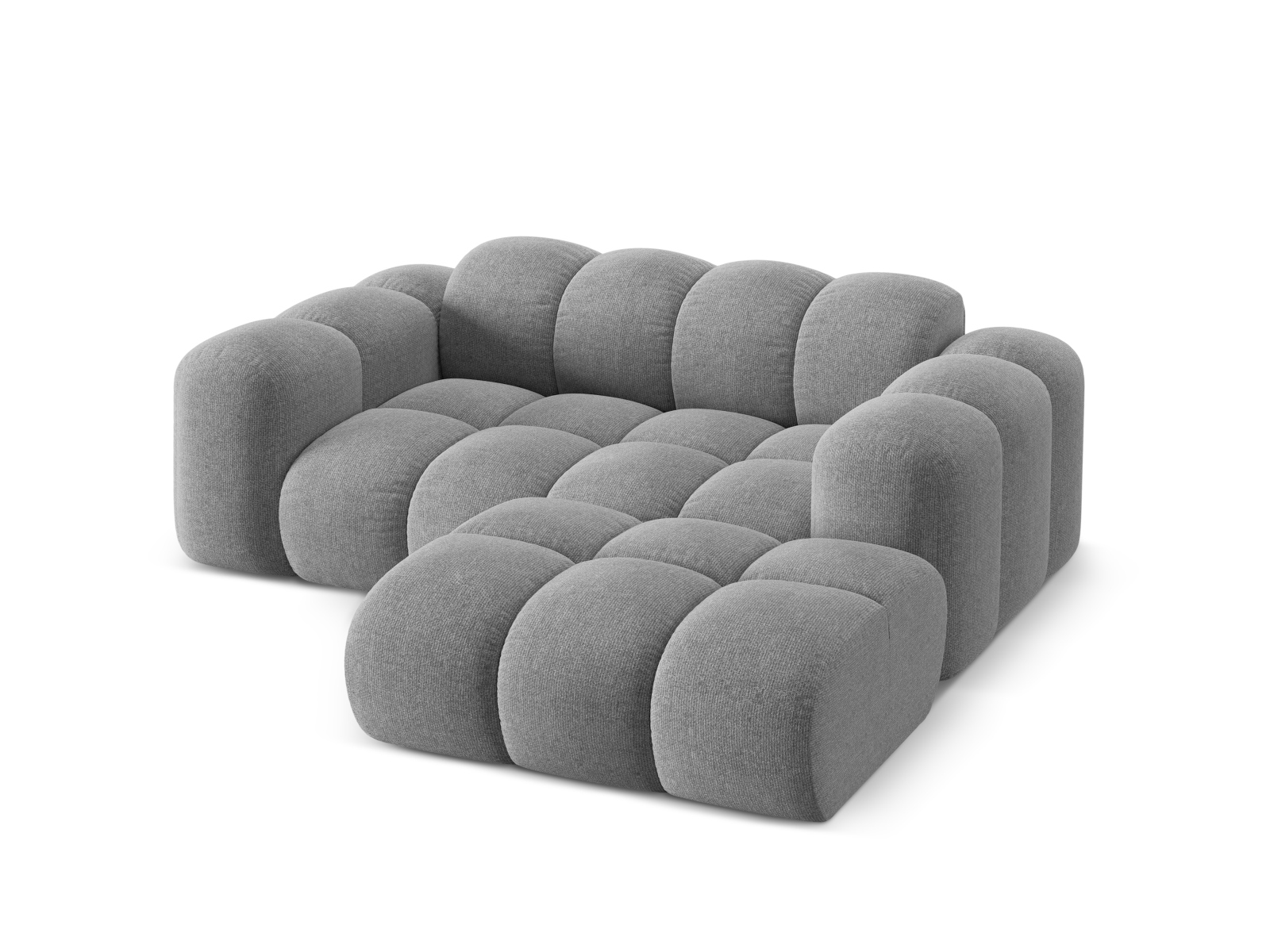 Cosmopolitan Design Ecksofa Treno 2-Sitzer Chenille Eden Hellgrau Rechts