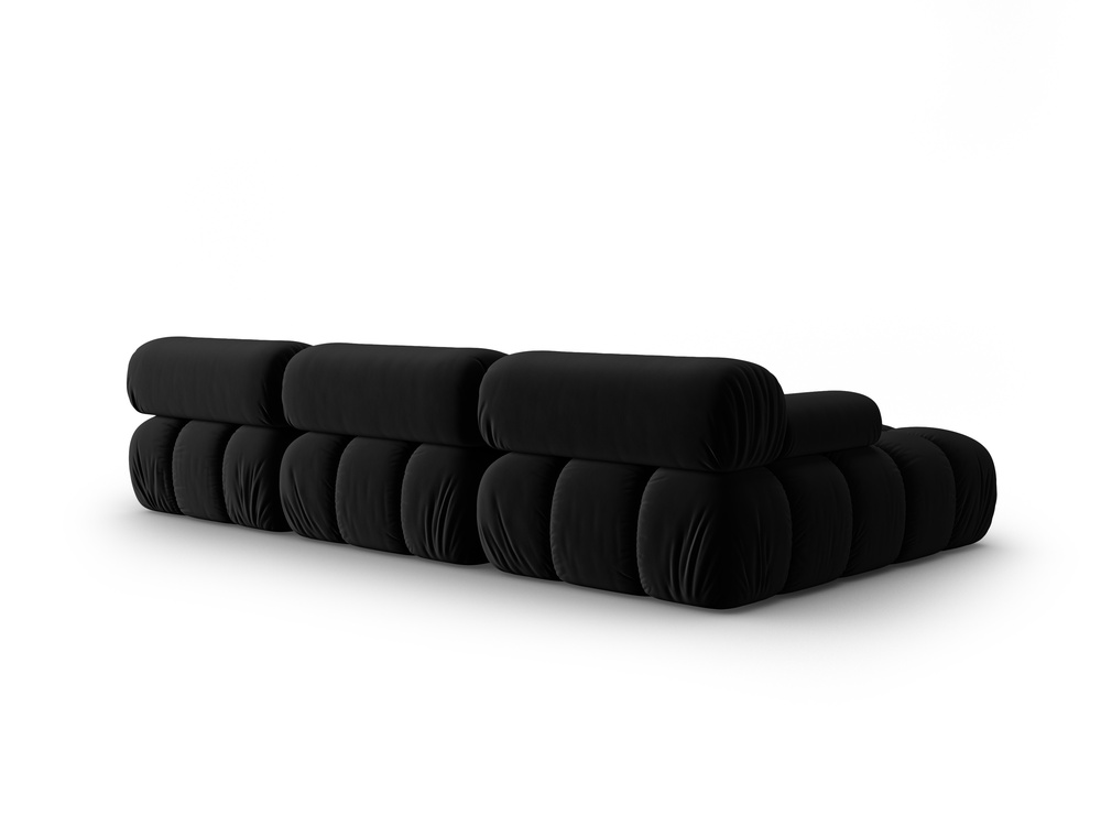 Cosmopolitan Design Modulares Ecksofa Cortina 4-Sitzer Samt Bluvel Schwarz Links