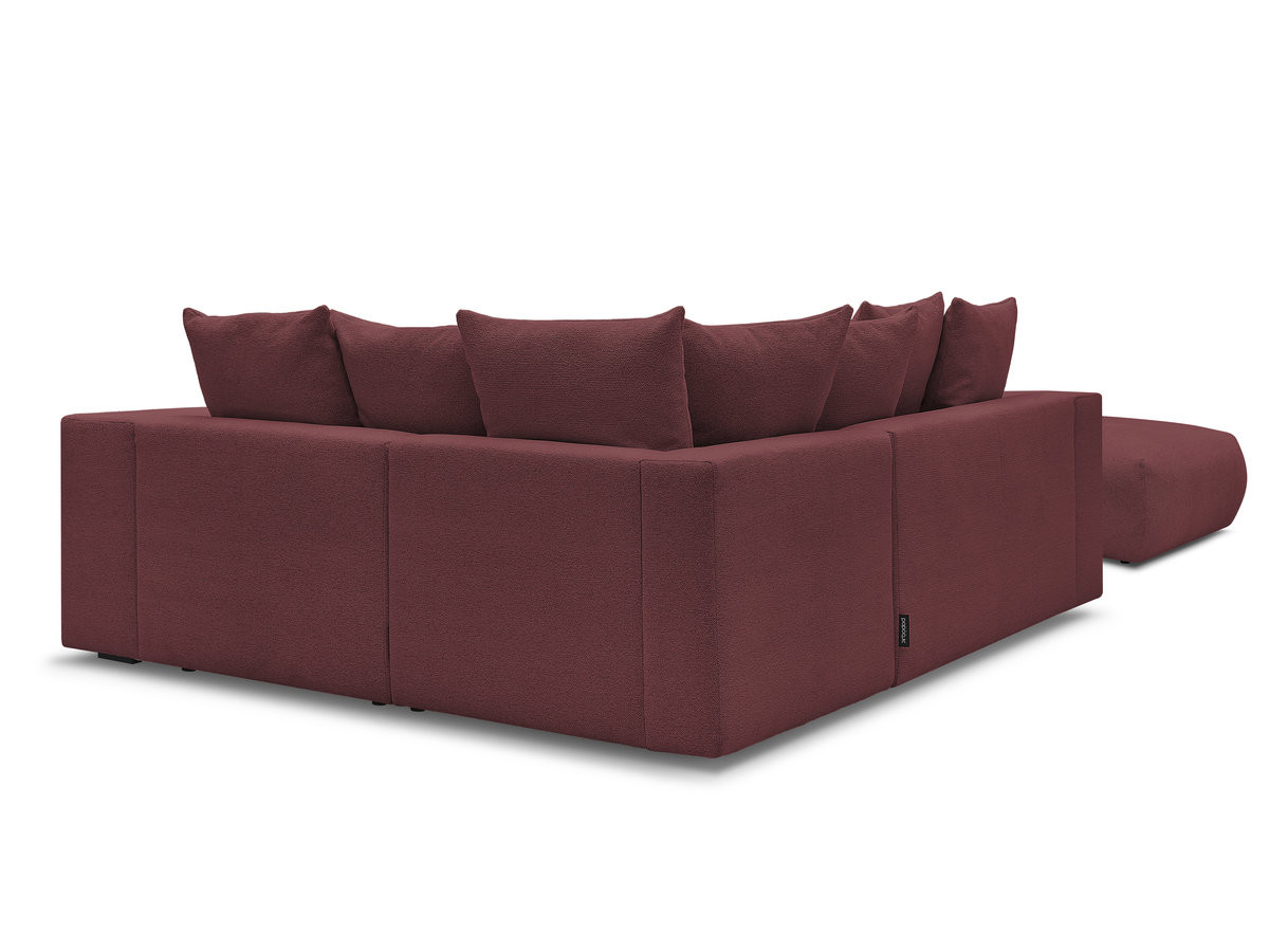Bobochic Voltaire Ecksofa mit Pouf 268 × 214 cm Melange-Stoff Rot Ecke rechts