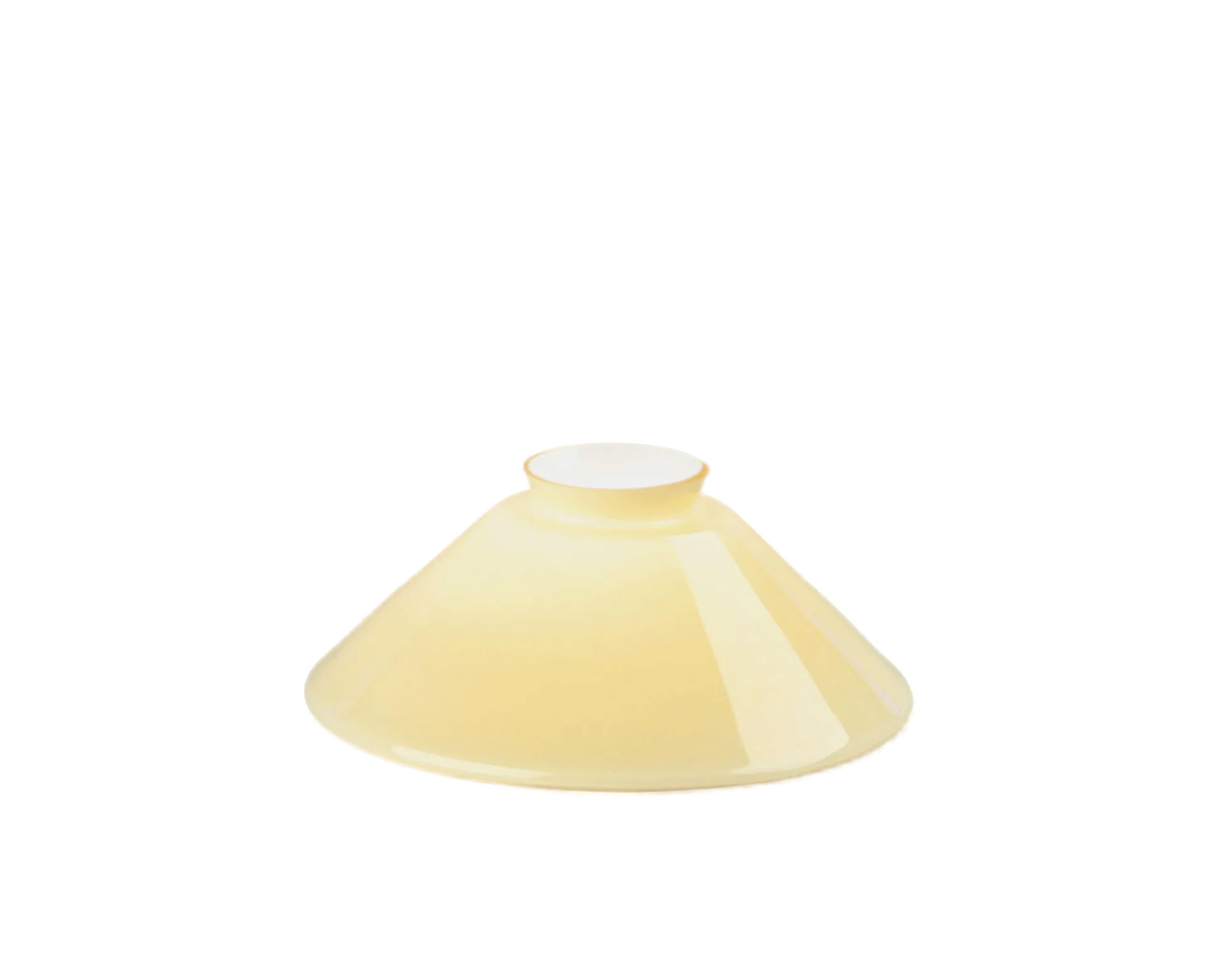 Berliner Messinglampen Glasschirm Nr. 17 Kegelform, Elfenbein