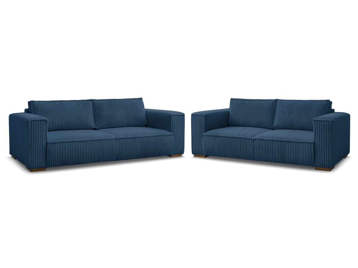 Bobochic Chelsea Sofa 5-Sitzer Breitcord weich Dunkelblau