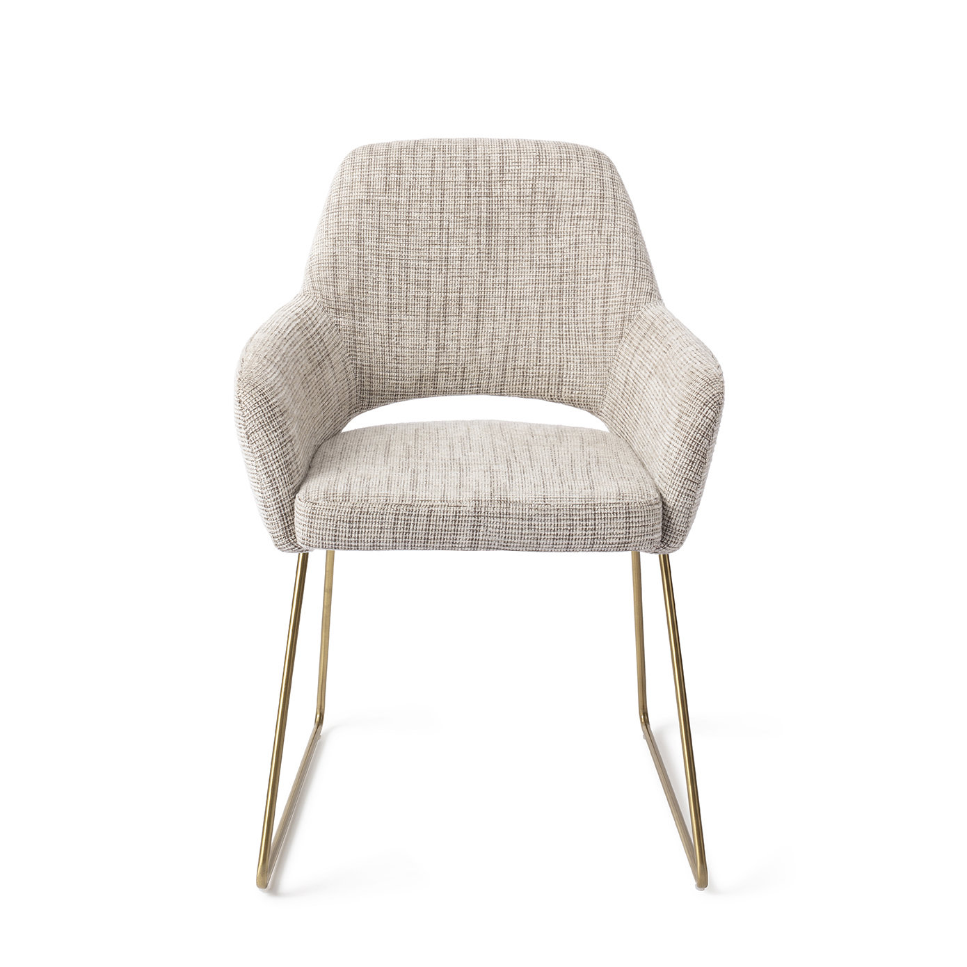 Jesper Home Esszimmerstuhl Yanai Caramel Grid Slide Gold