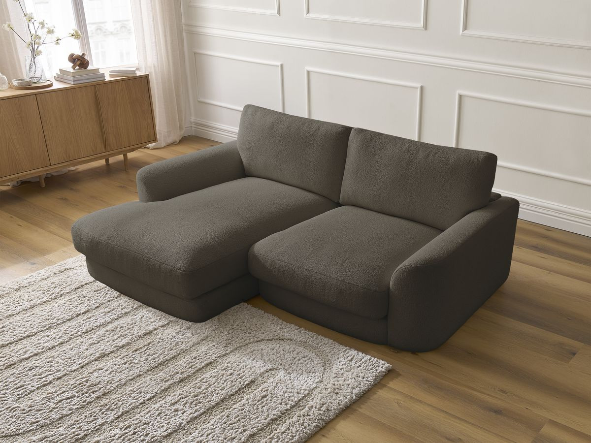 Bobochic Leonore Ecksofa Bouclé-Stoff Braun Ecke links