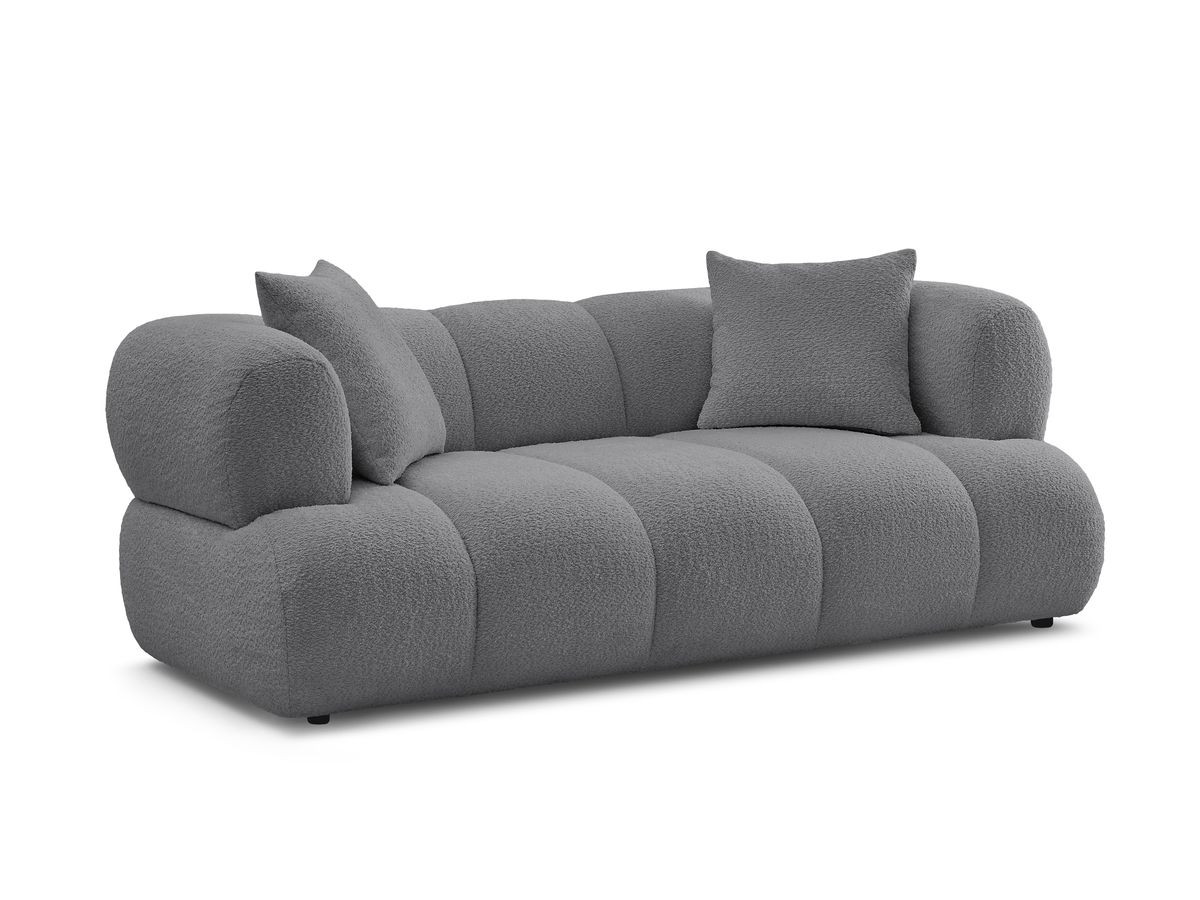 Bobochic Pamira Sofa 2-Sitzer Bouclé-Stoff Dunkelgrau