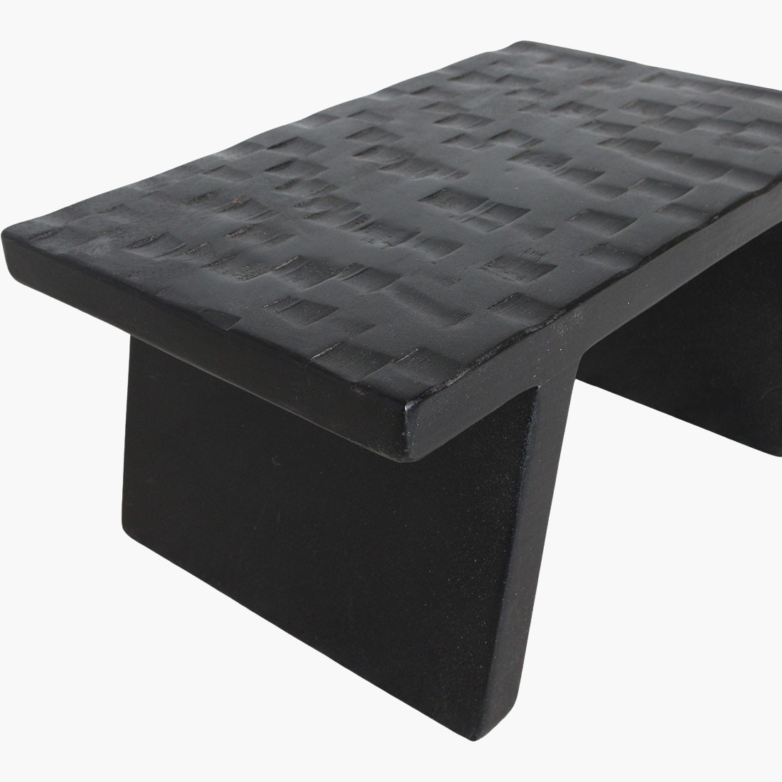 Raw Materials Beistelltisch/Hocker aus Mangoholz schwarz 40x25x20cm