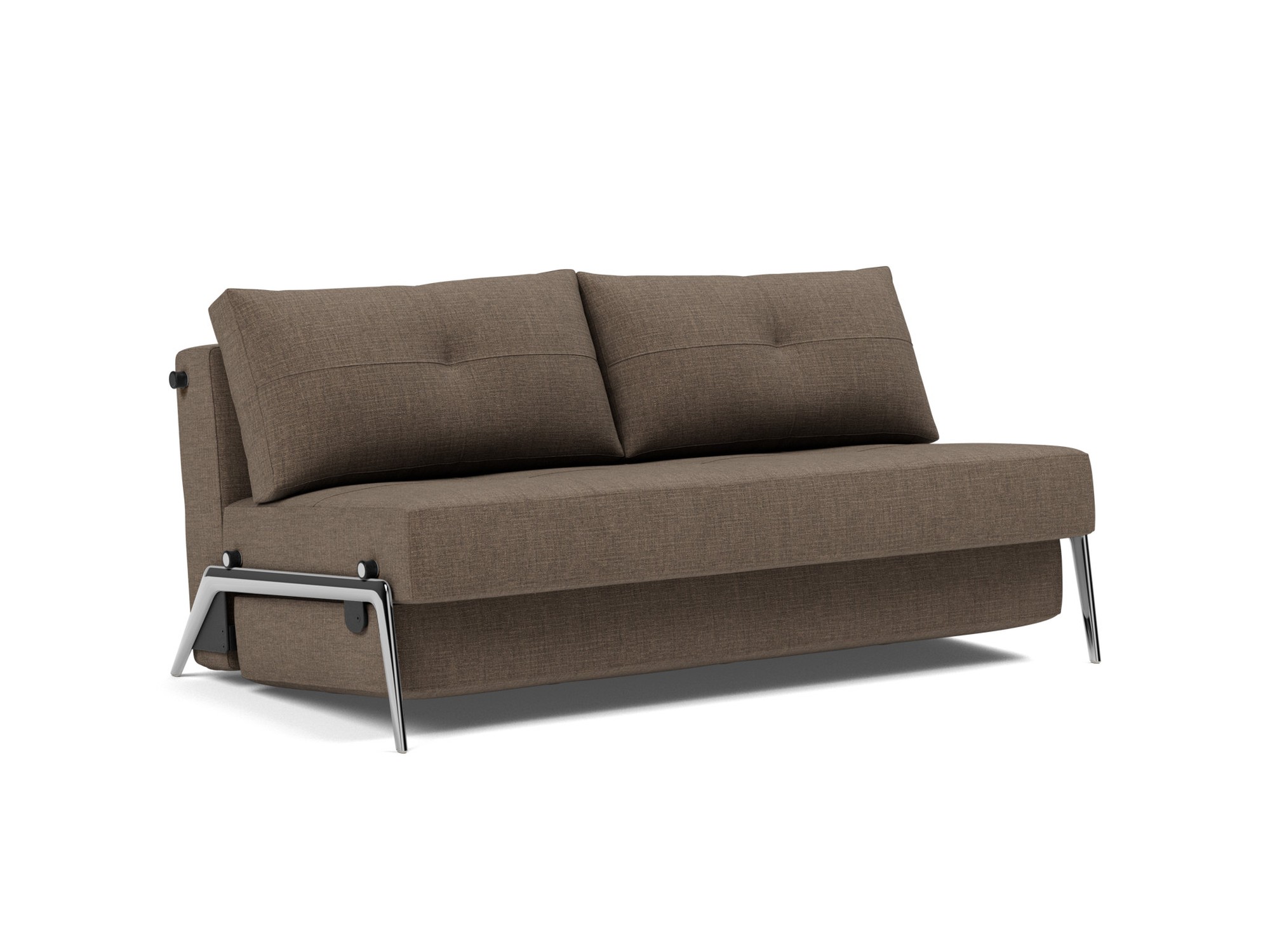 Schlafsofa Cubed 160 Chenille Esina 411-Cedar-Brown Beine Aluminium