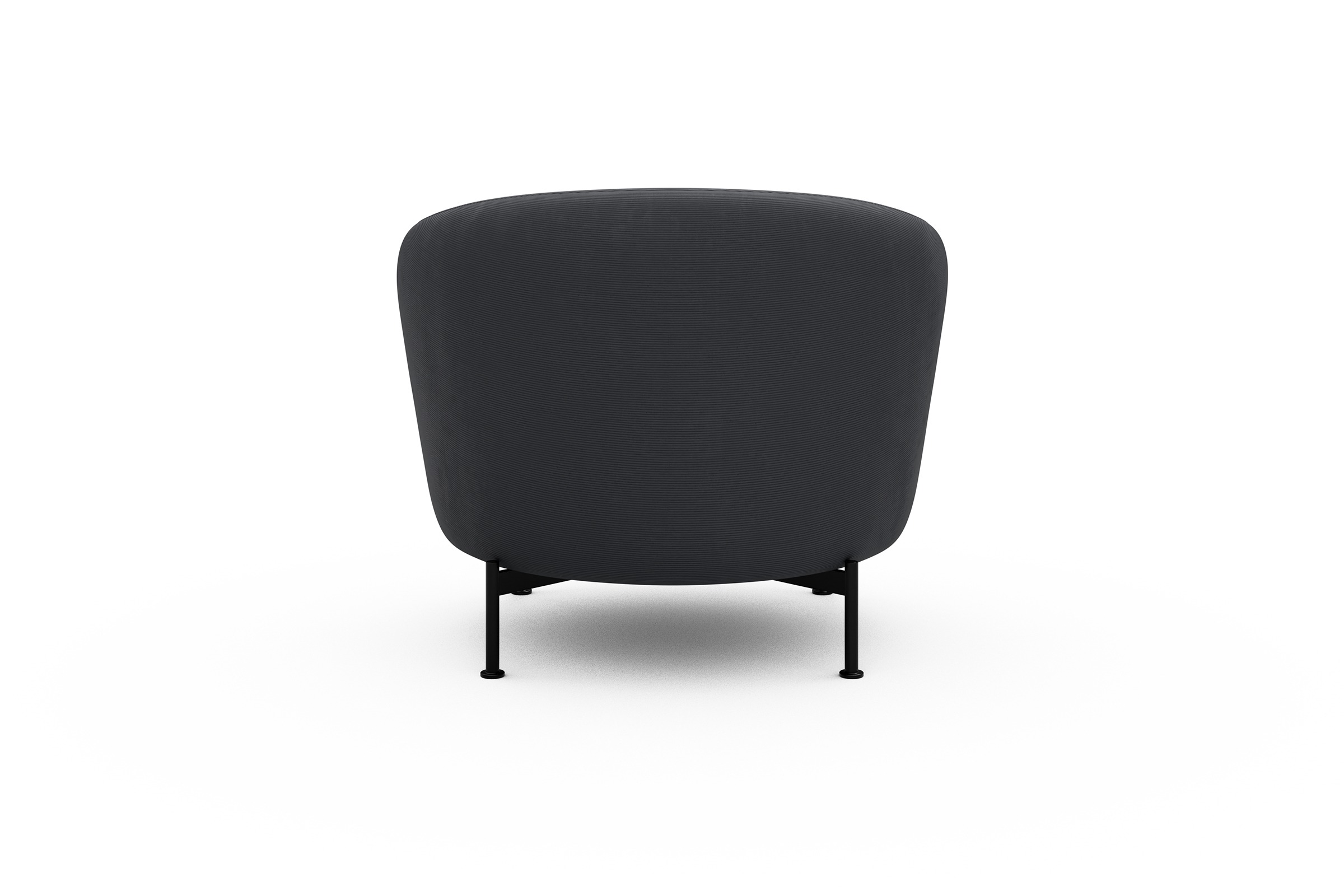 Sessel Ronda X-Metallgestell Schwarz Cordufine-Slate-Grey