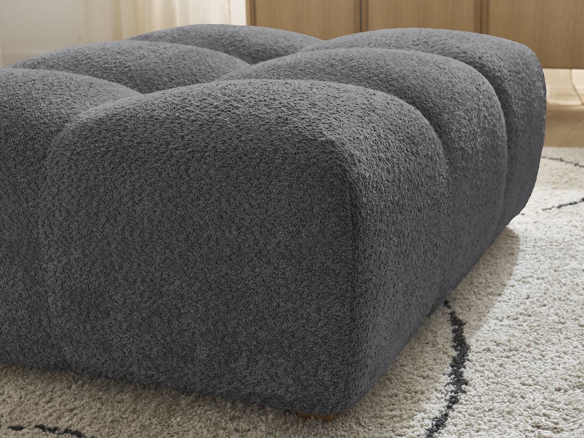 Bobochic Anakin Pouf Bouclé-Stoff Dunkelgrau