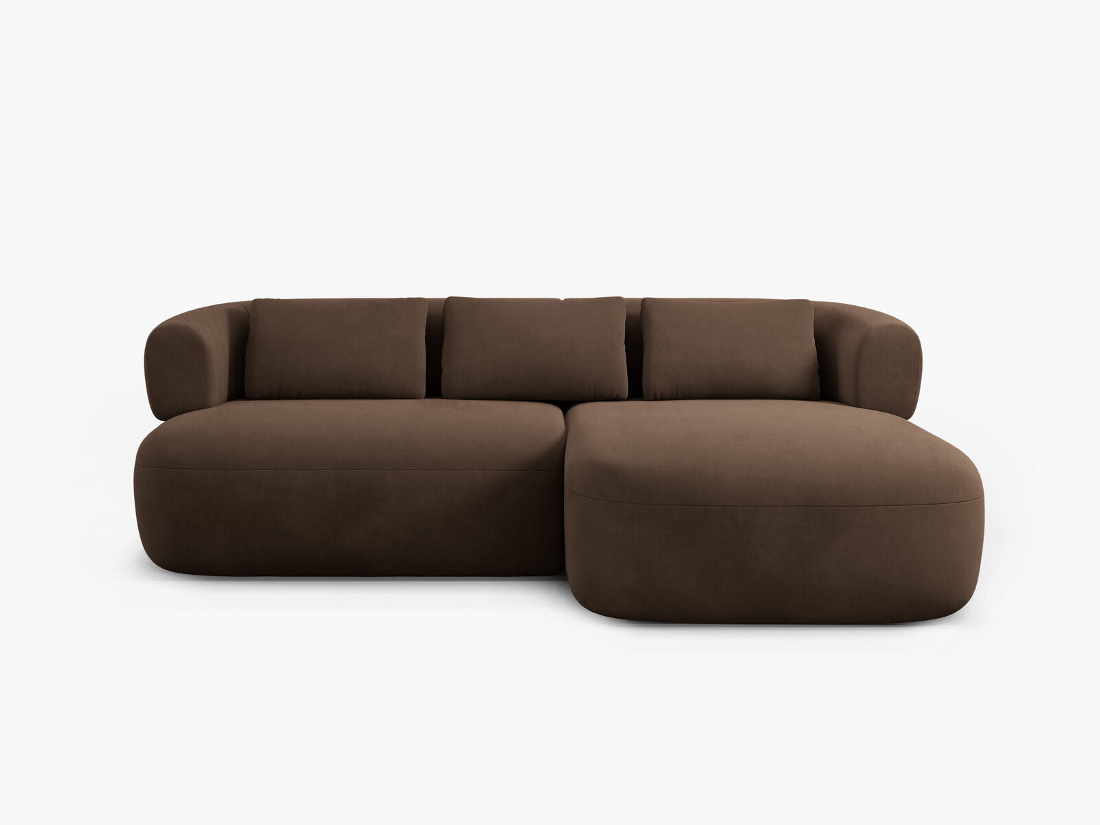 Micadoni 5-Sitzer Ecksofa Jenny Kleine Version Rechts Samt Salvador Schokolade