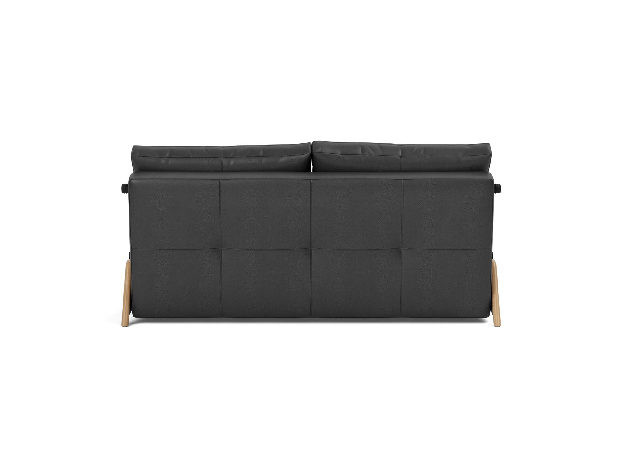 Schlafsofa Cubed 160 Lederoptik Faunal 550-Black Beine Eiche